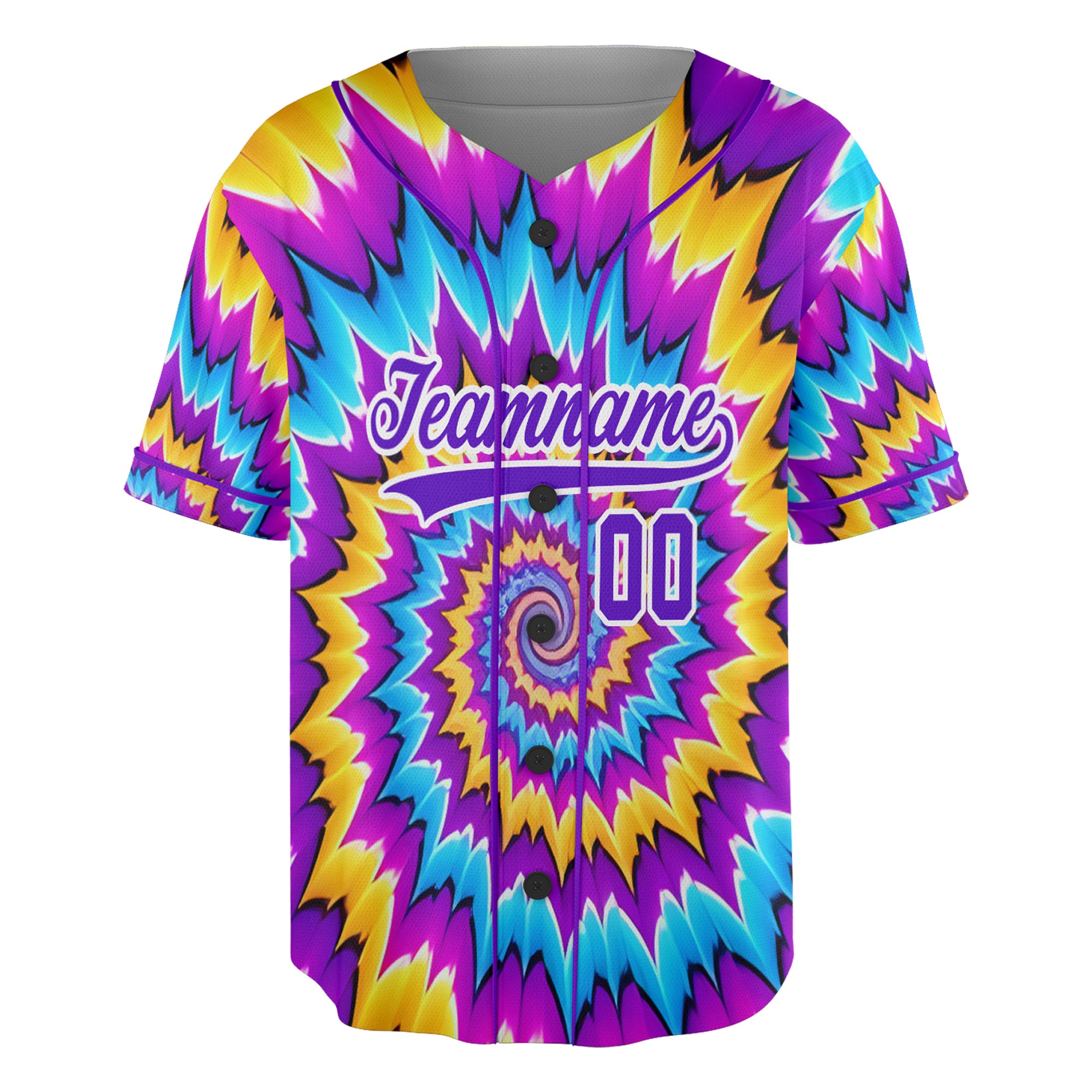 Custom Baseball Jersey – Hypnotic Spiral Background
