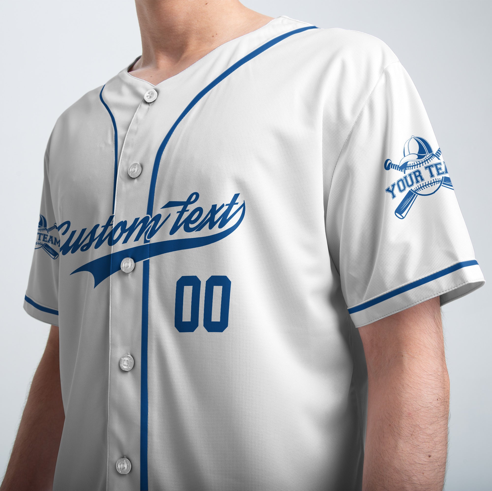 The Boys Are Playing - Custom White and Blue Baseball Jersey