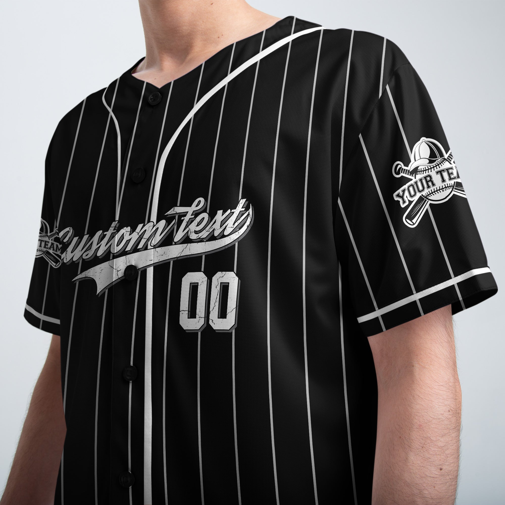 Trust Your Ability - Custom Black and White Stripes Baseball Jersey