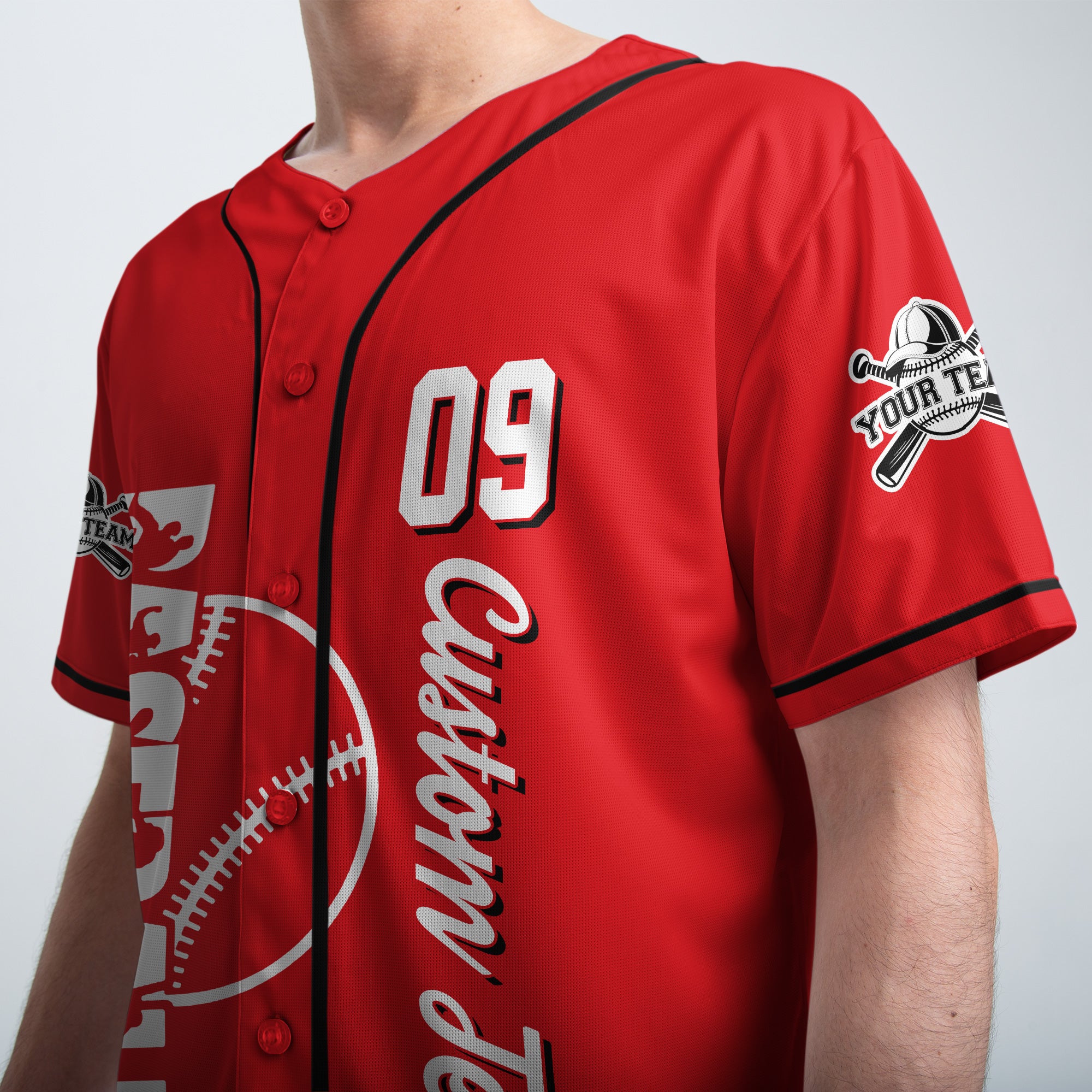 Just Have Fun And Enjoy The Game - Custom Red Black Baseball Jersey