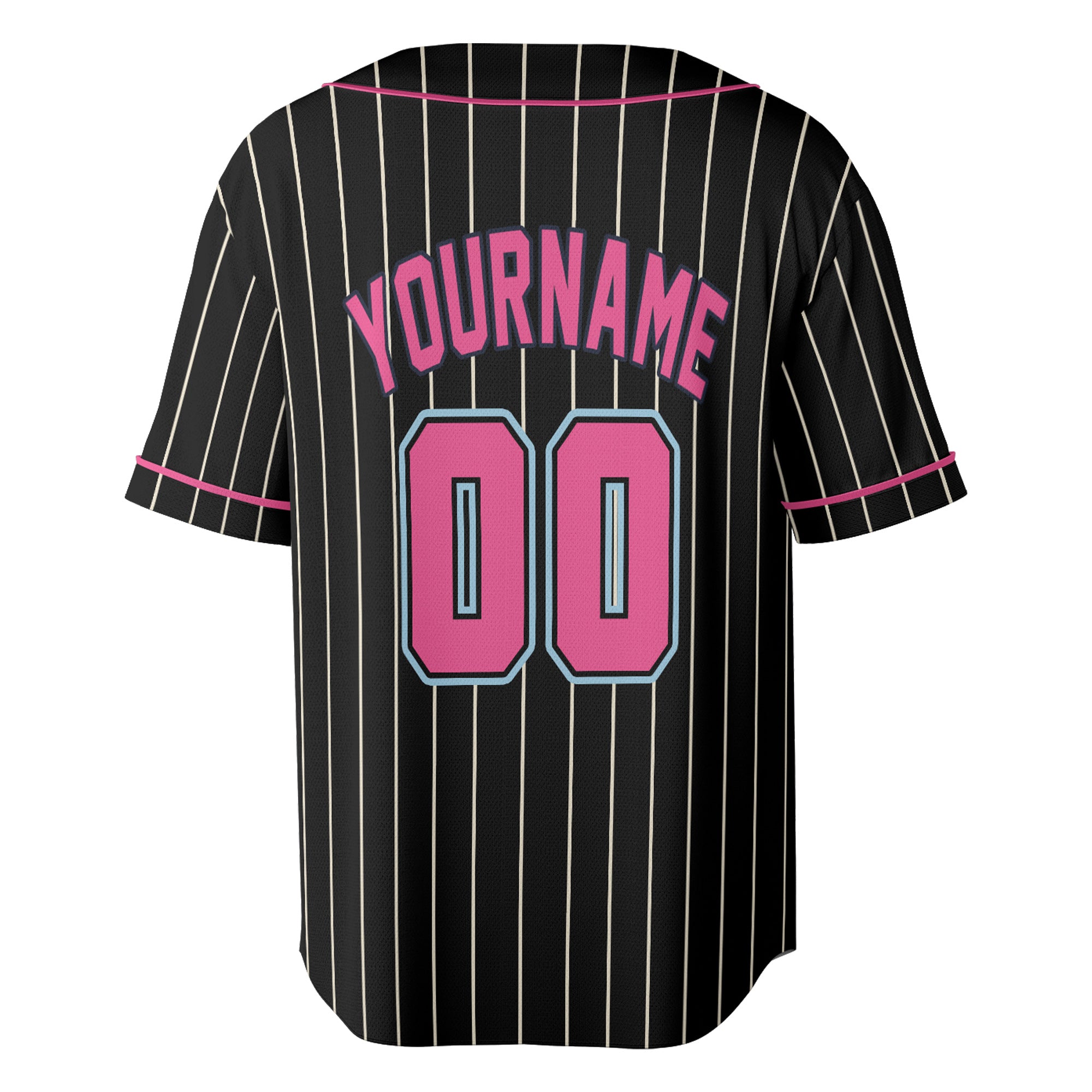 Custom Jersey Baseball - Black with Pink Stripe