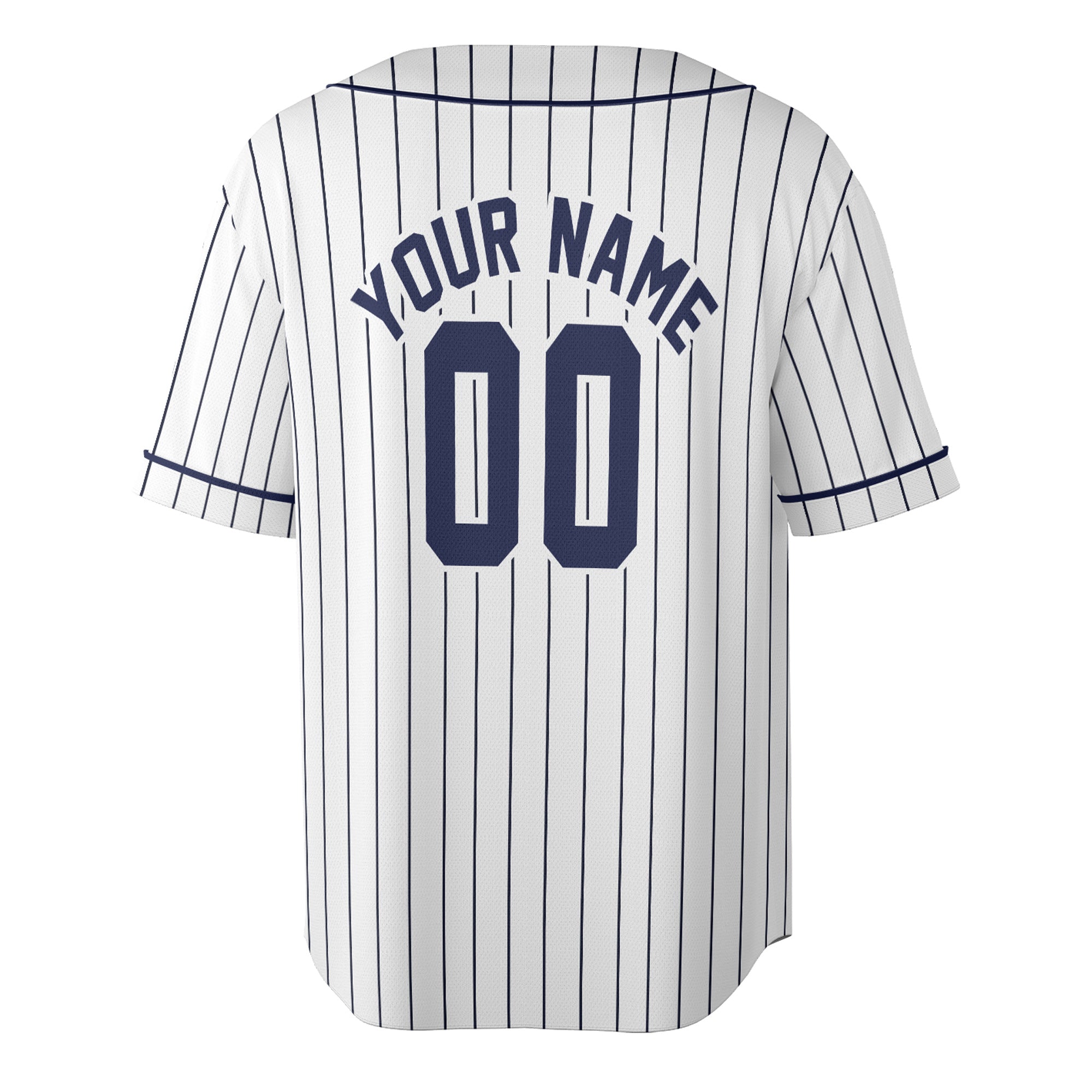 Custom Baseball Jersey – Classic Pinstripe White (Custom Name, Team & Logo)