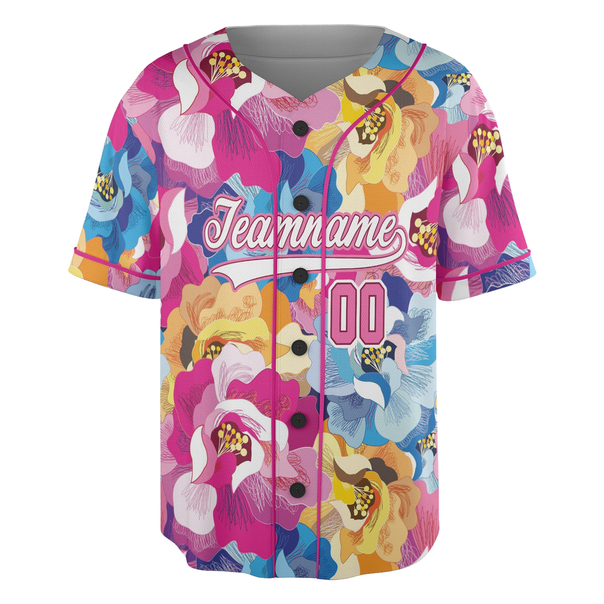 Custom Baseball Jersey – Full Bloom Floral