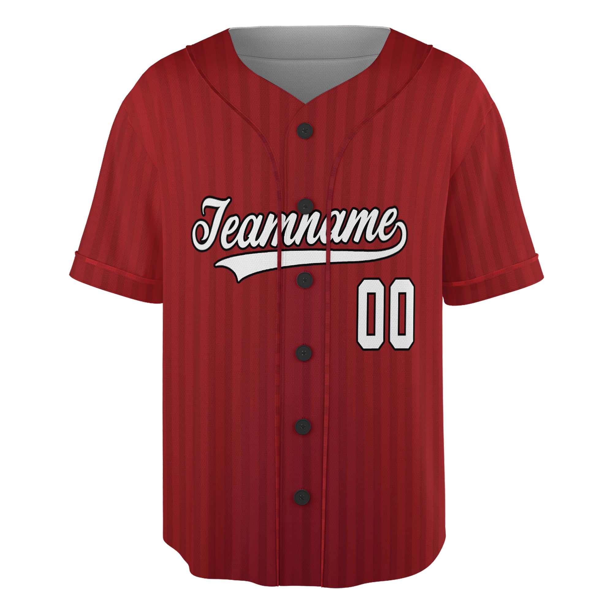 Crimson Pinstripe – Custom Name & Logo Baseball Jersey