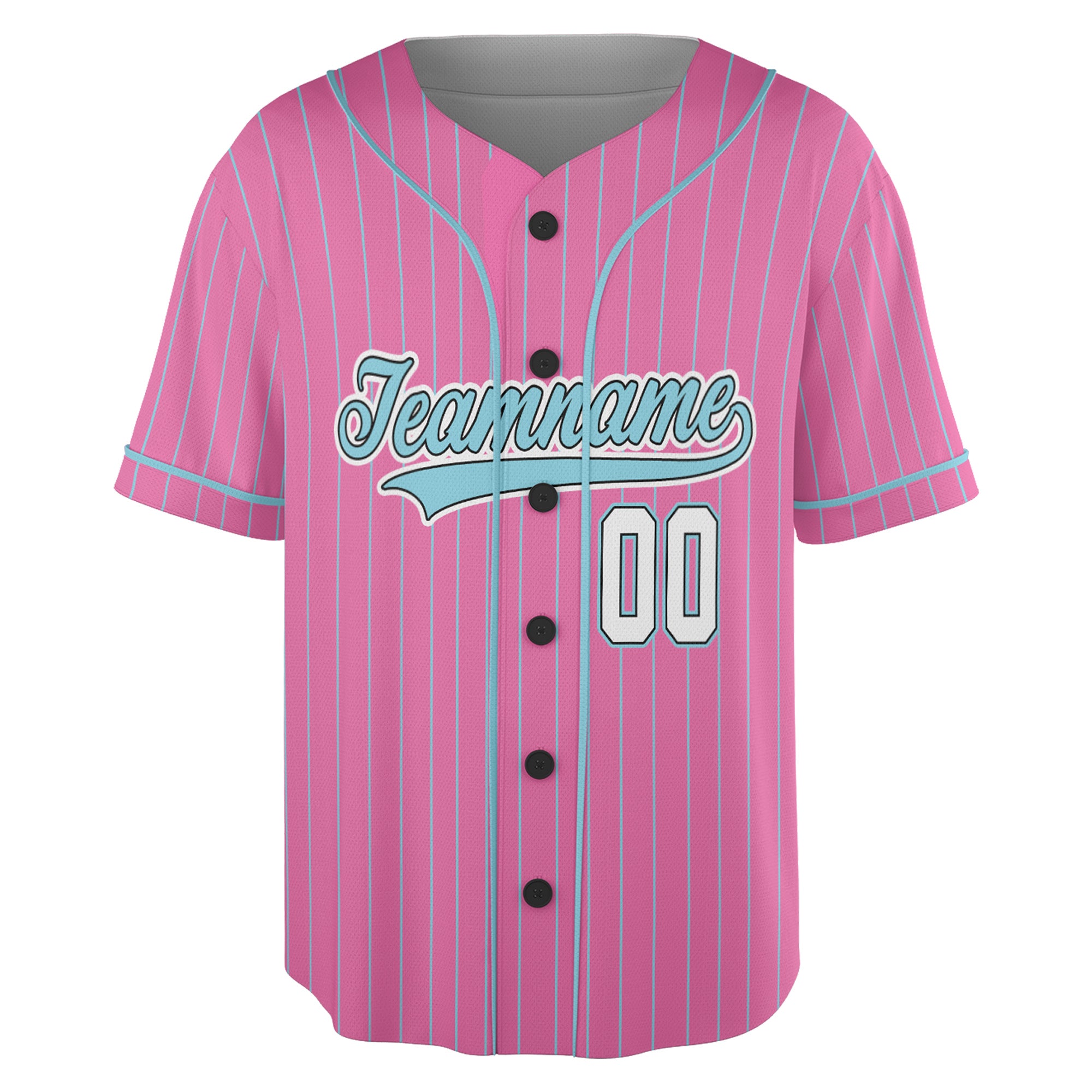 Pink Pinstripe Baseball Jersey – Cotton Candy Aqua Edition