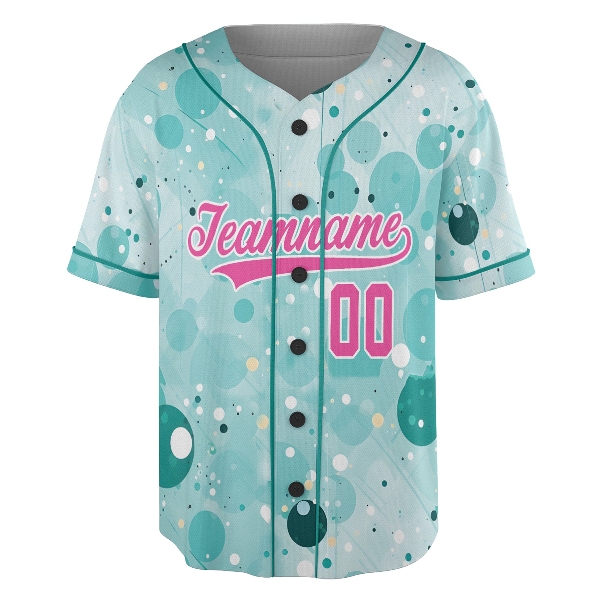 Custom Baseball Jersey – Aqua Bubble Pop