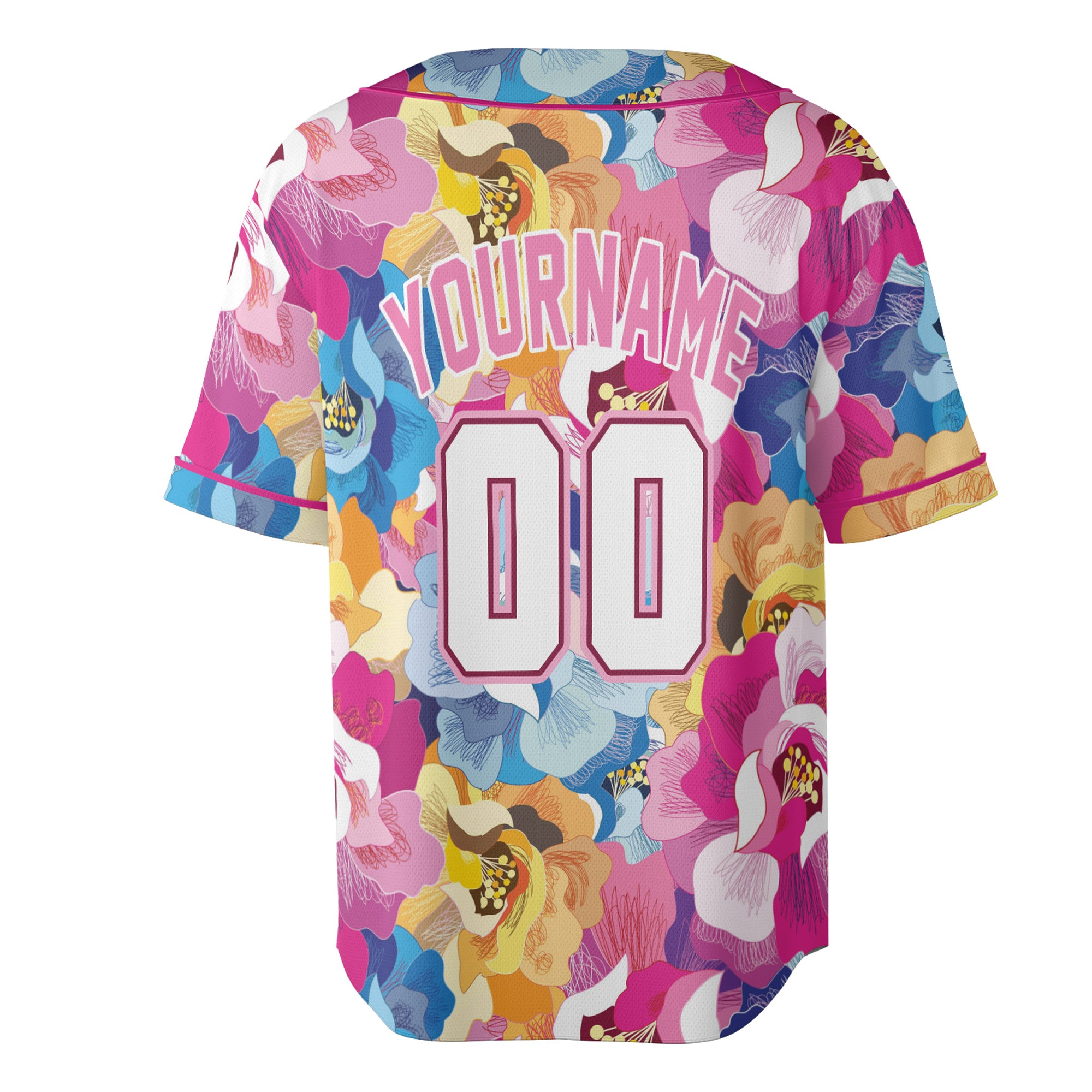 Custom Baseball Jersey – Full Bloom Floral