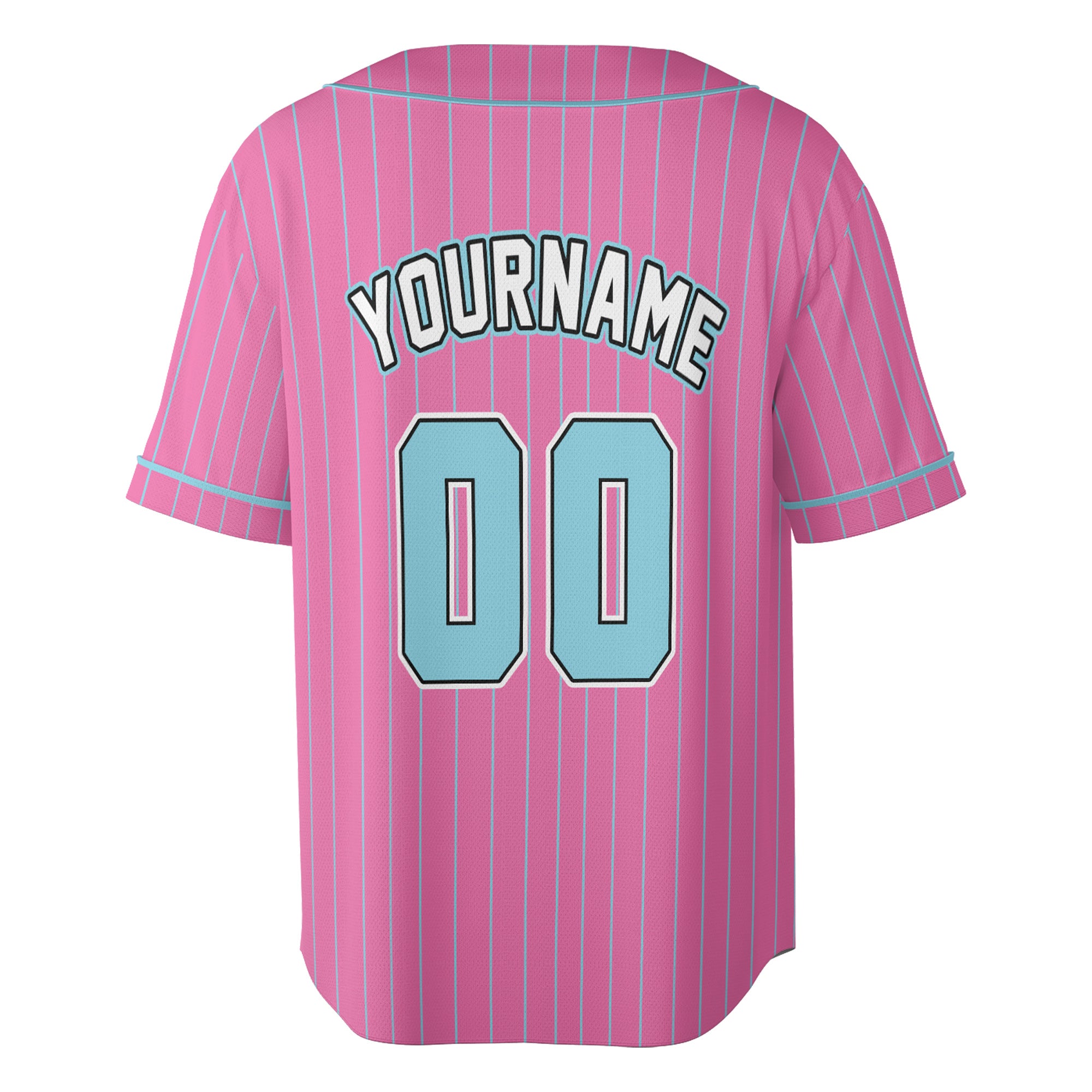 Pink Pinstripe Baseball Jersey – Cotton Candy Aqua Edition
