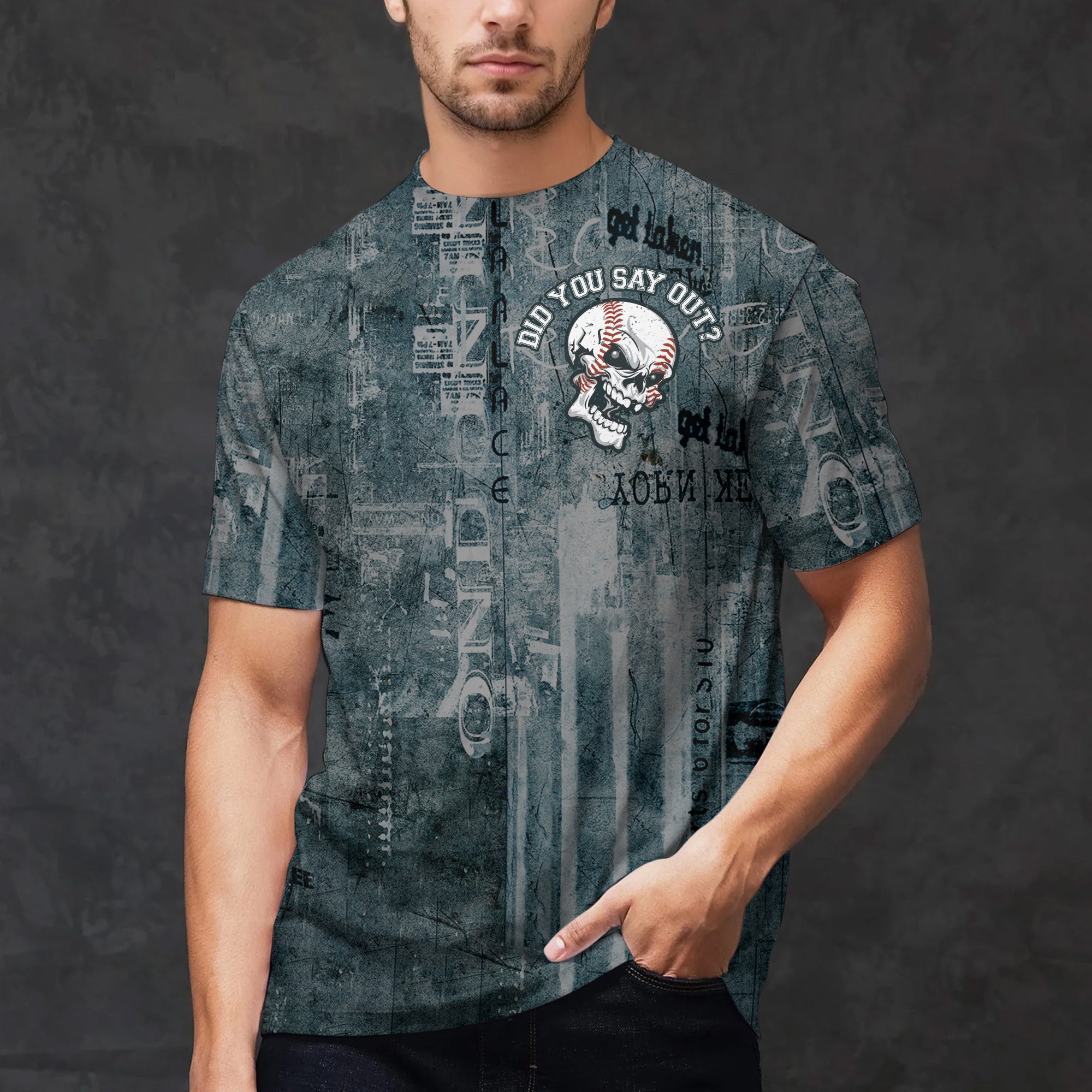 Born To Hit A Home Run All Over Print T-Shirt