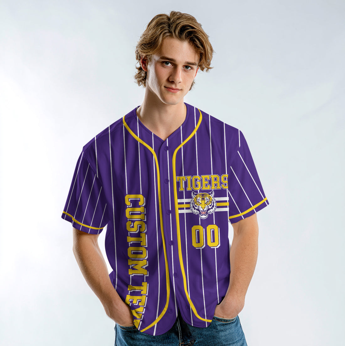 They Not Like Us Tigers - Custom Purple Yellow Baseball Jersey