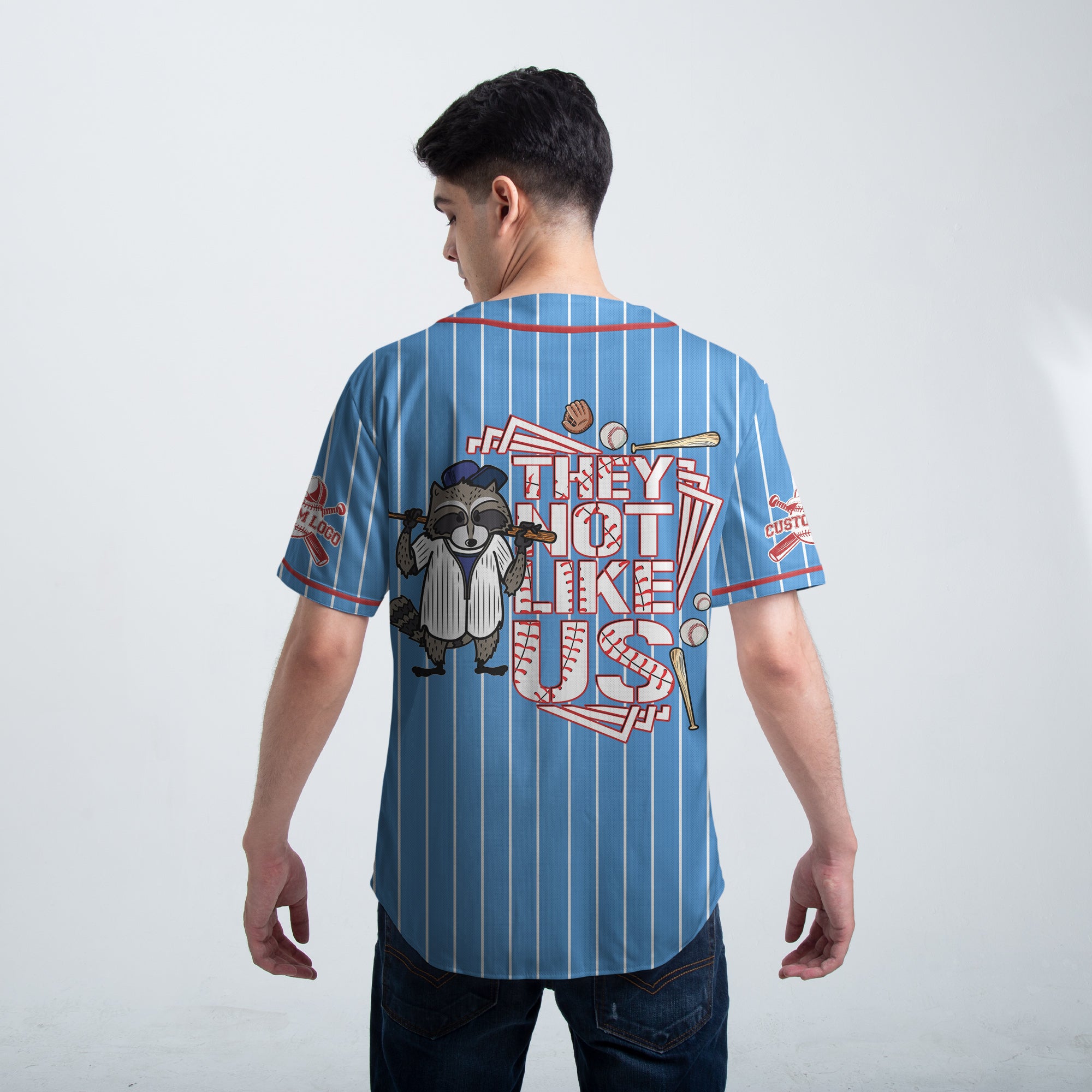 They Not Like Us - Custom Blue Red Baseball Jersey
