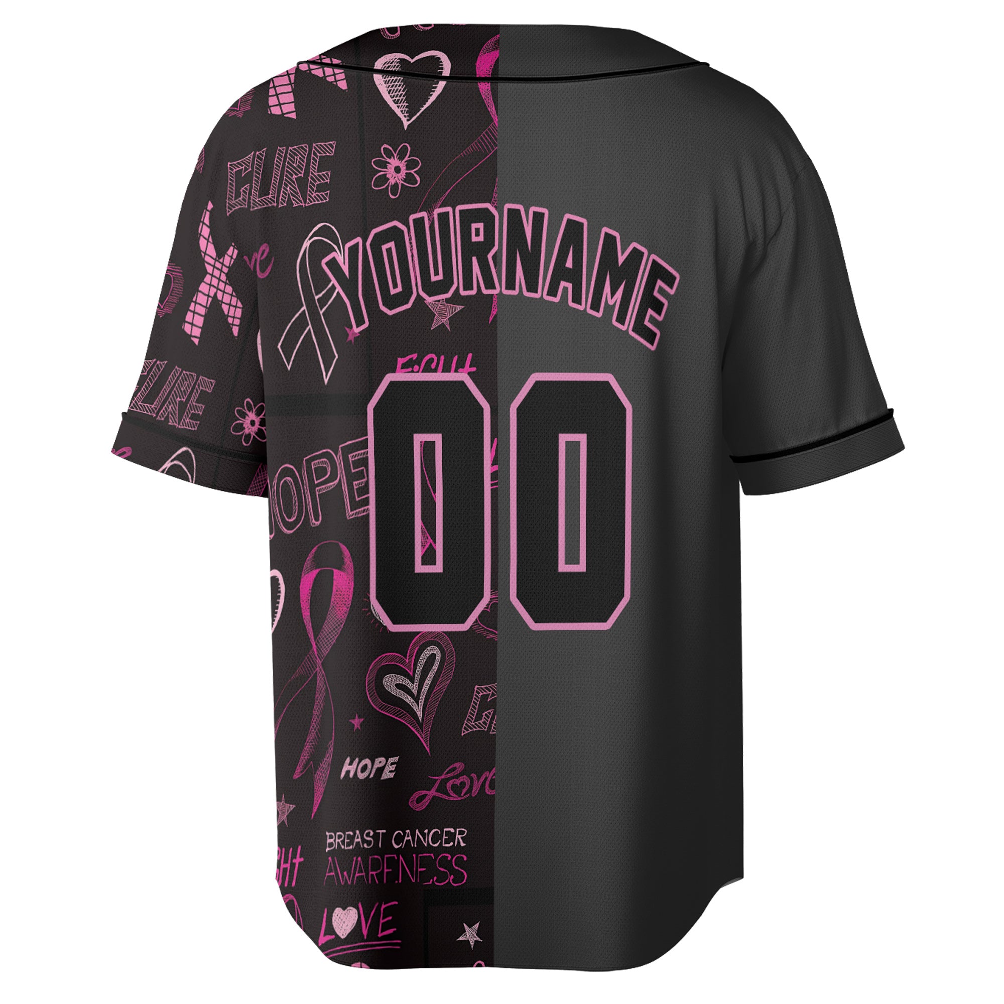 Custom Breast Cancer Awareness Baseball Jersey – Hope & Fight Edition