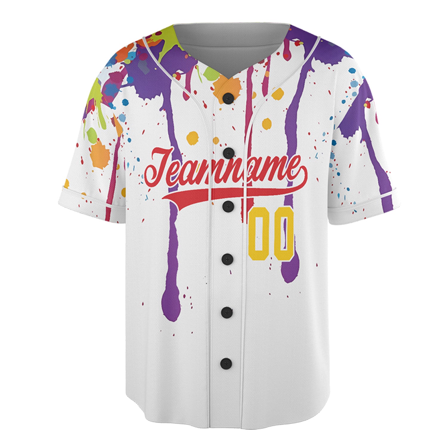 Custom Paint Splash Baseball Jersey – Color Riot Edition