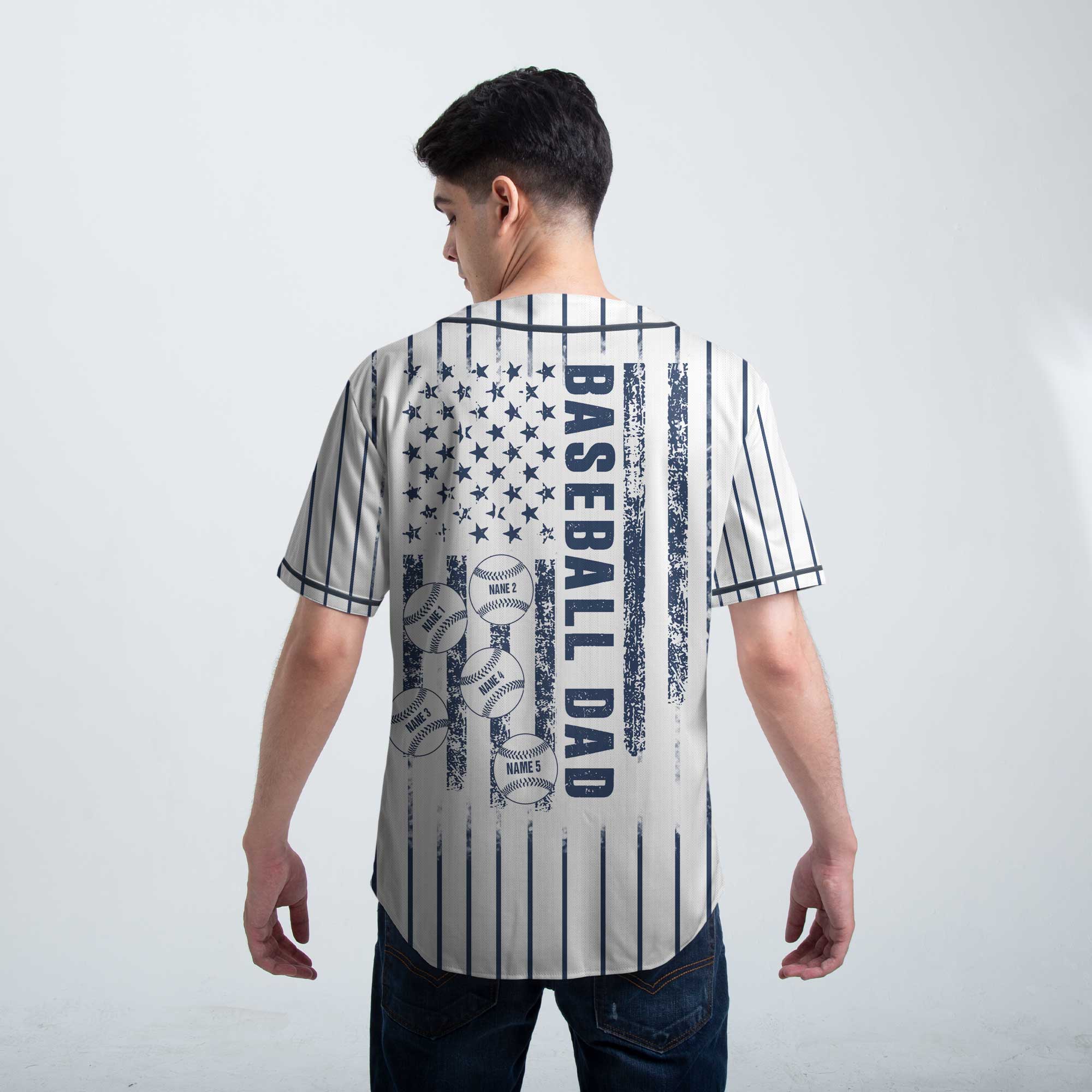 Custom Baseball Dad Jersey with Kids Name - Father's Day Shirt for Baseball Lover, Gift for Husband, New Father