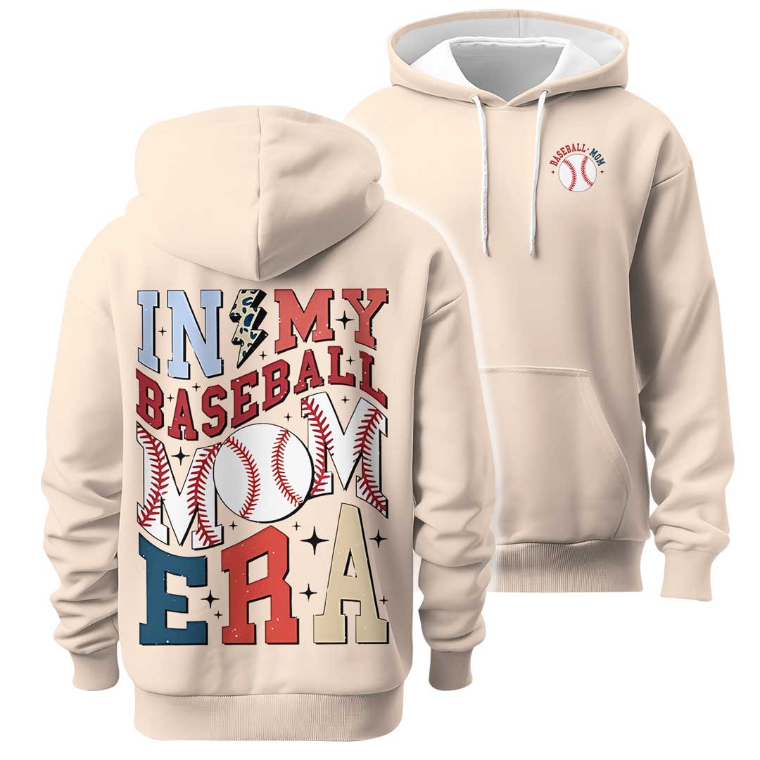 In My Baseball Mom Era - All Over Print Baseball Hoodie