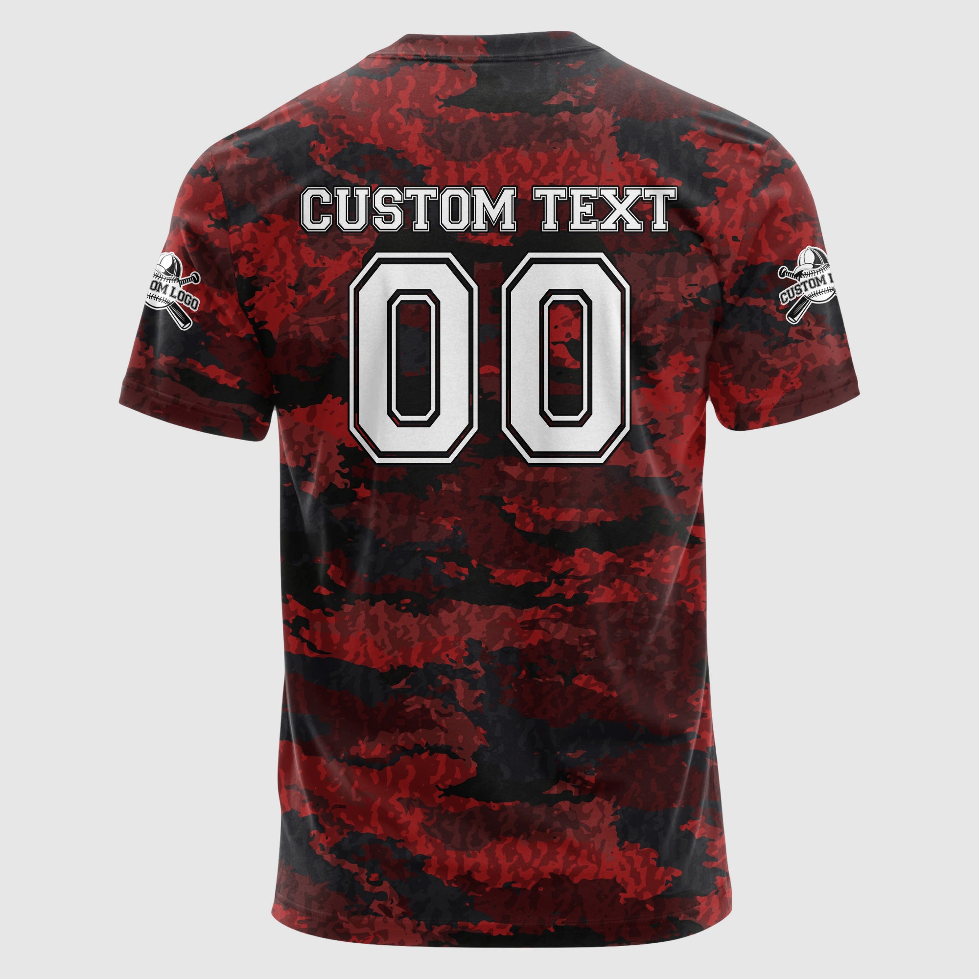 Custom All Over Print Red Camouflage Baseball T-Shirt - Baseball All-Star Game 2025