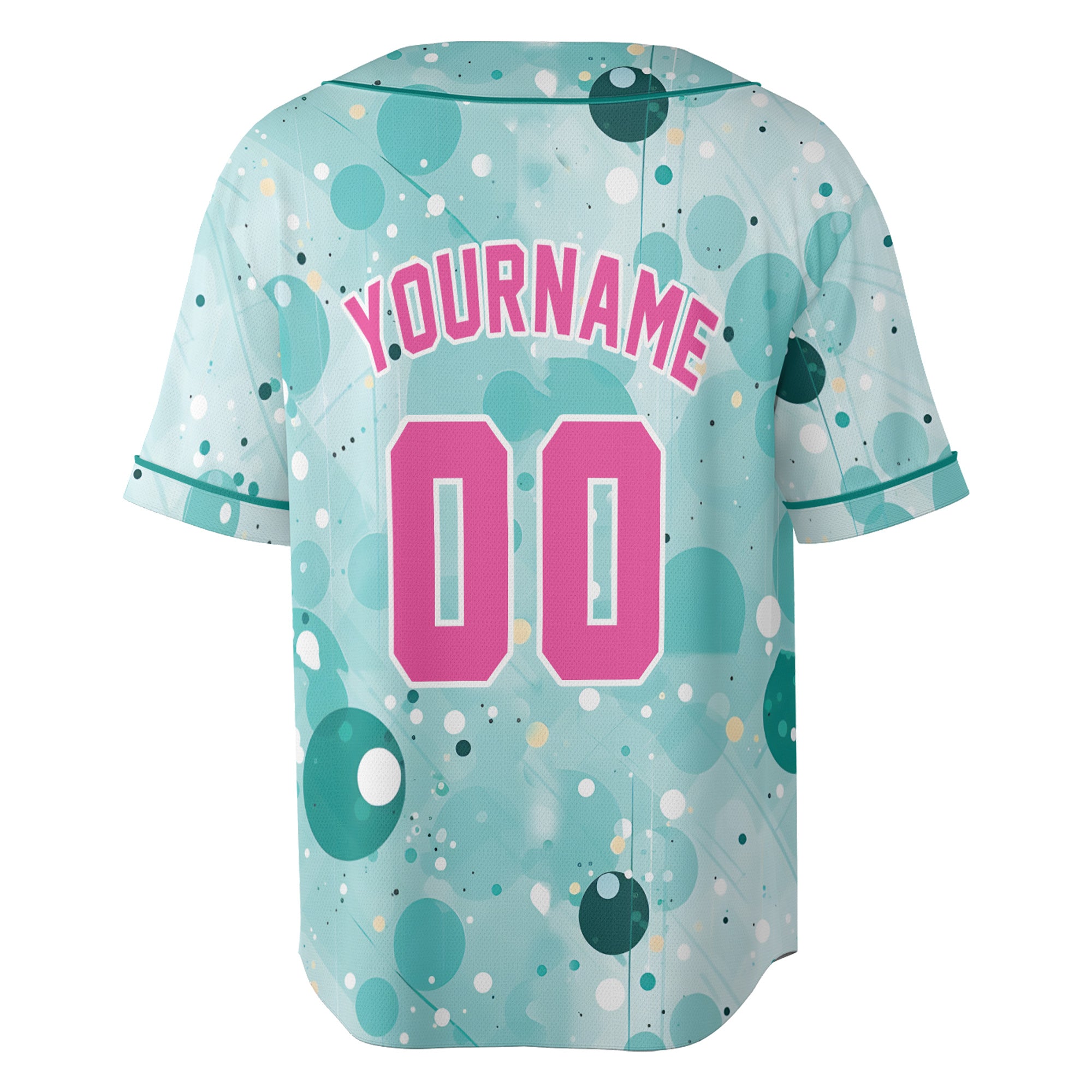 Custom Baseball Jersey – Aqua Bubble Pop