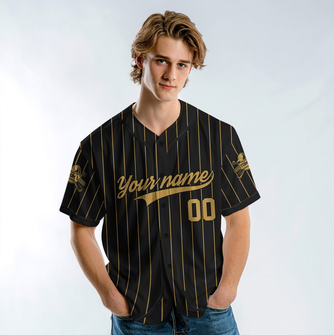 Surviving Baseball Season - Custom Black and Gold Baseball Jersey
