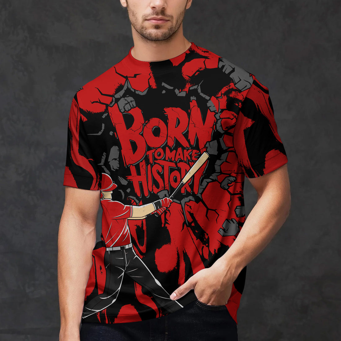 Born To Make History All Over Print T-Shirt
