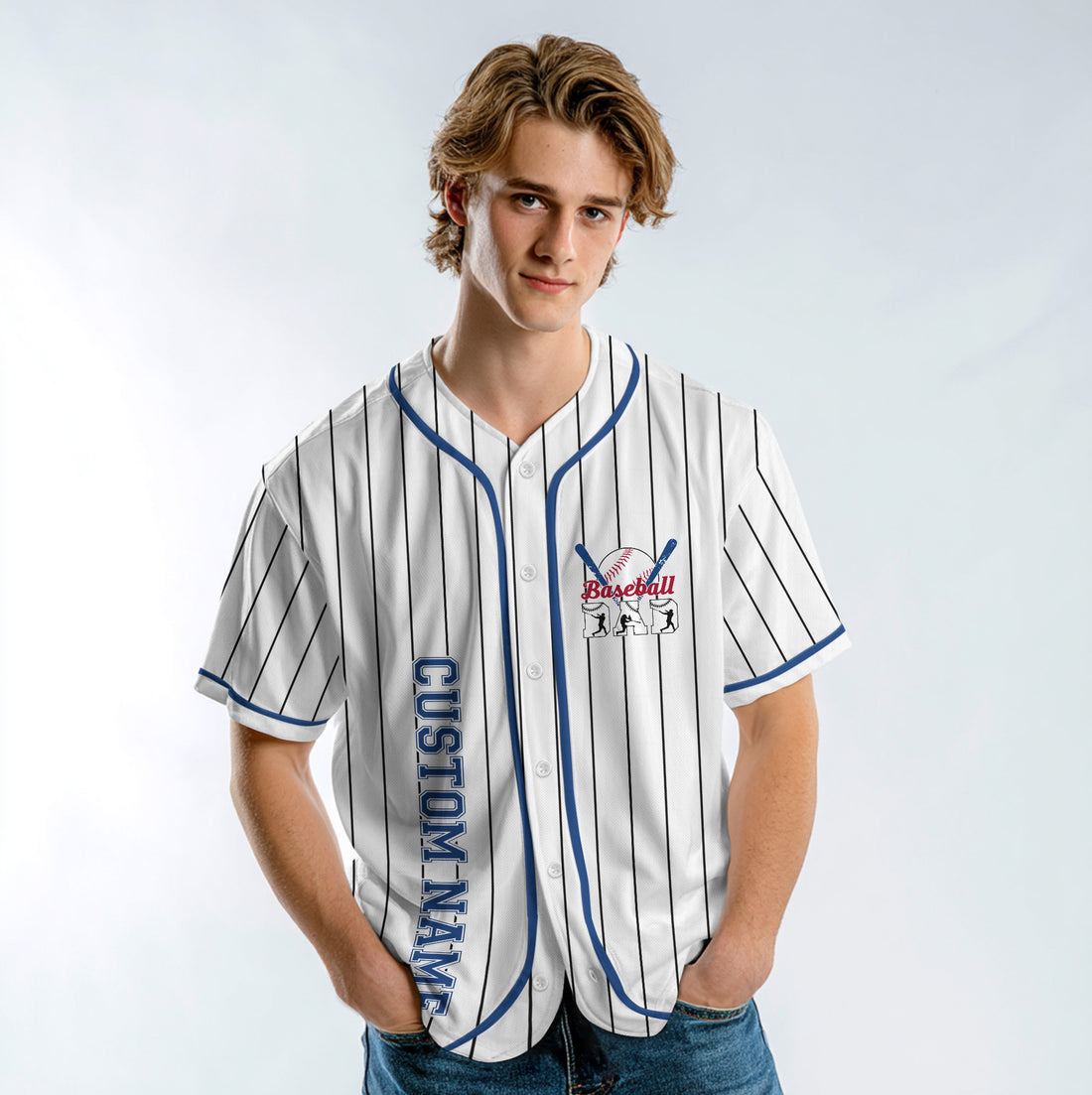 Personalized Baseball Dad Jersey, Custom Name and Number Baseball Dad Shirts for Men, American Flag Baseball