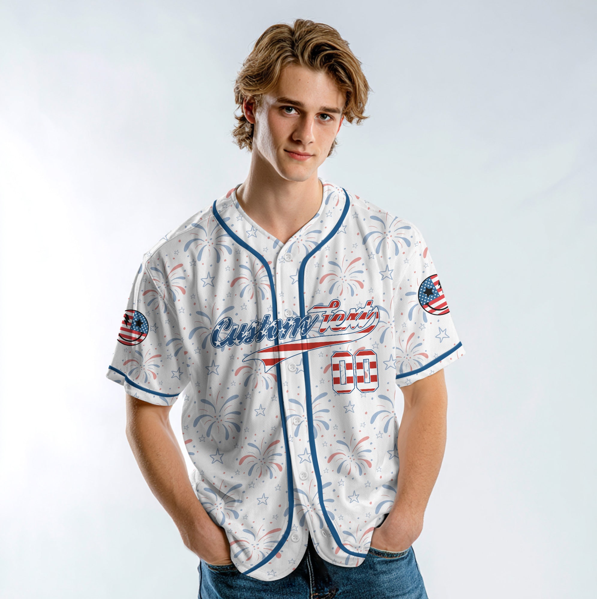 Game Day - Custom Fourth Of July Baseball Jersey