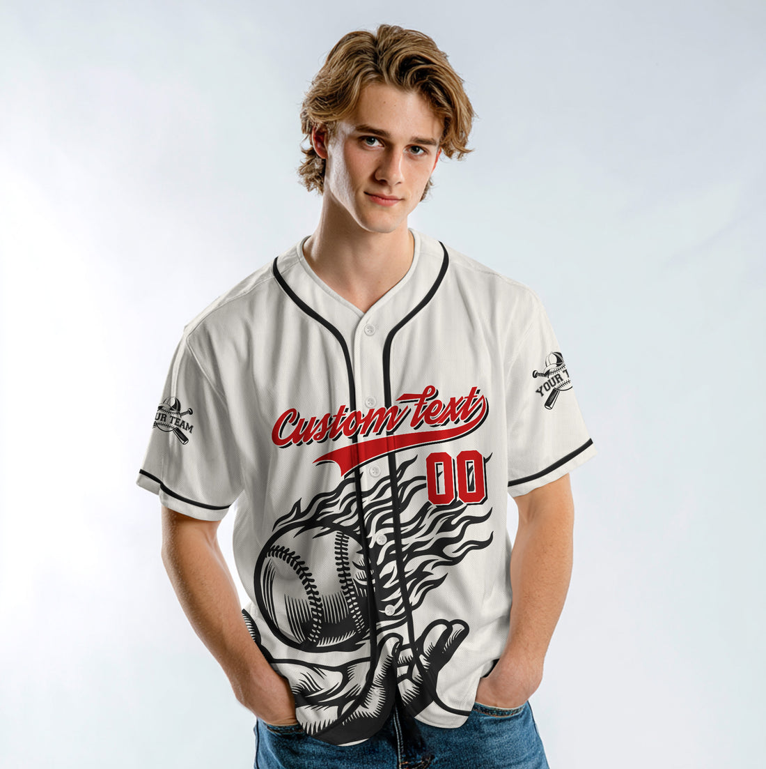 God Fights For Me - Custom Cream Baseball Jersey