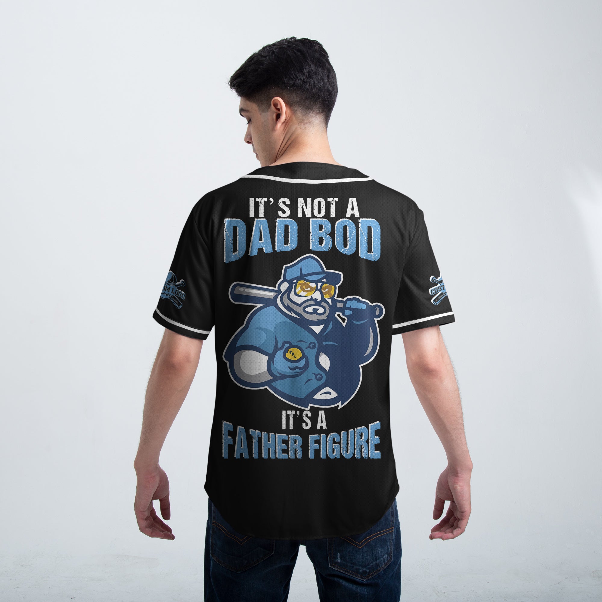 It's Not A Dad Bod It's A Father Figure - Custom Black Baseball Jersey