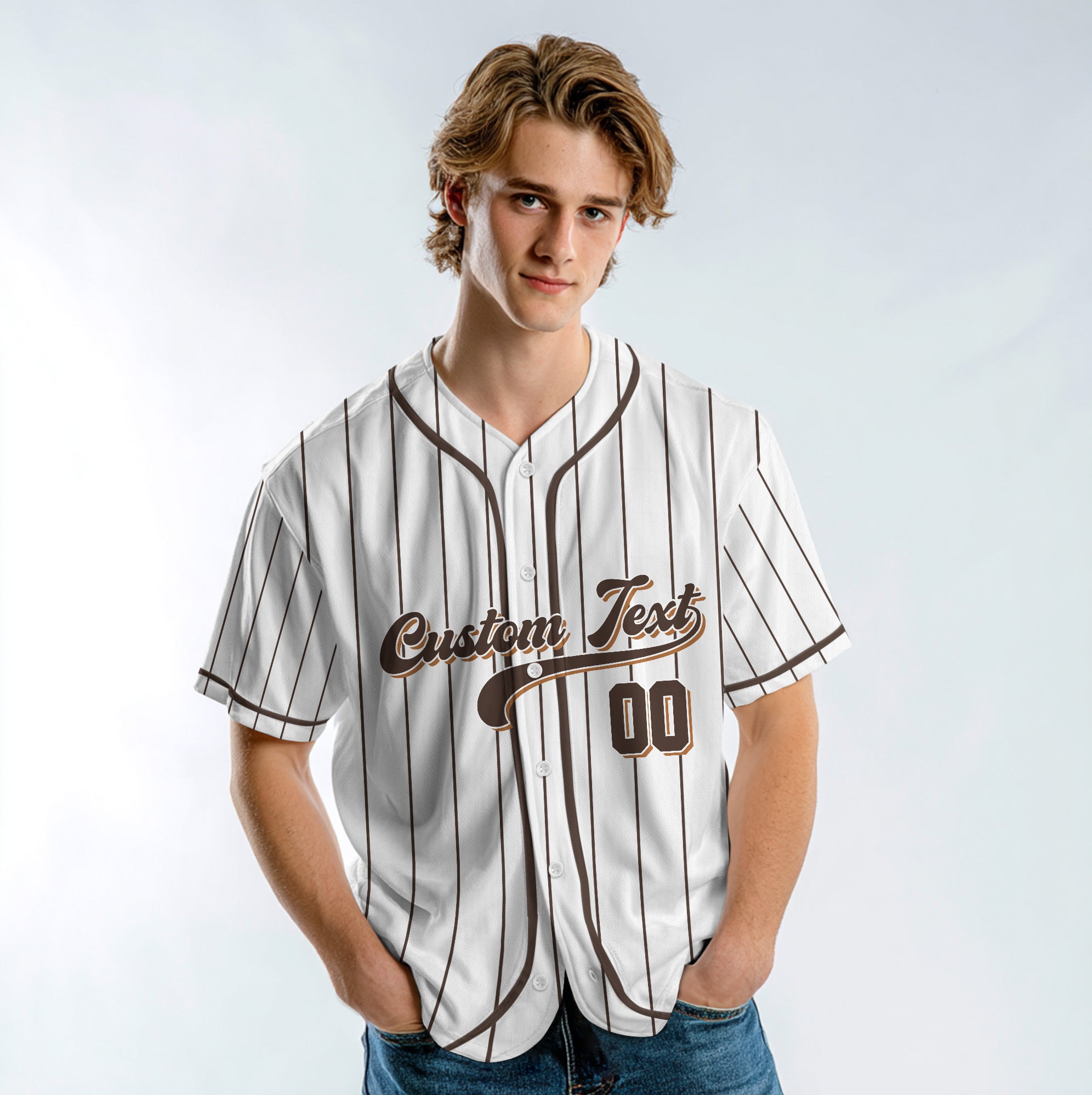 I'm Not Old I'm Classic - Custom White and Brown Stripes Baseball Jersey
