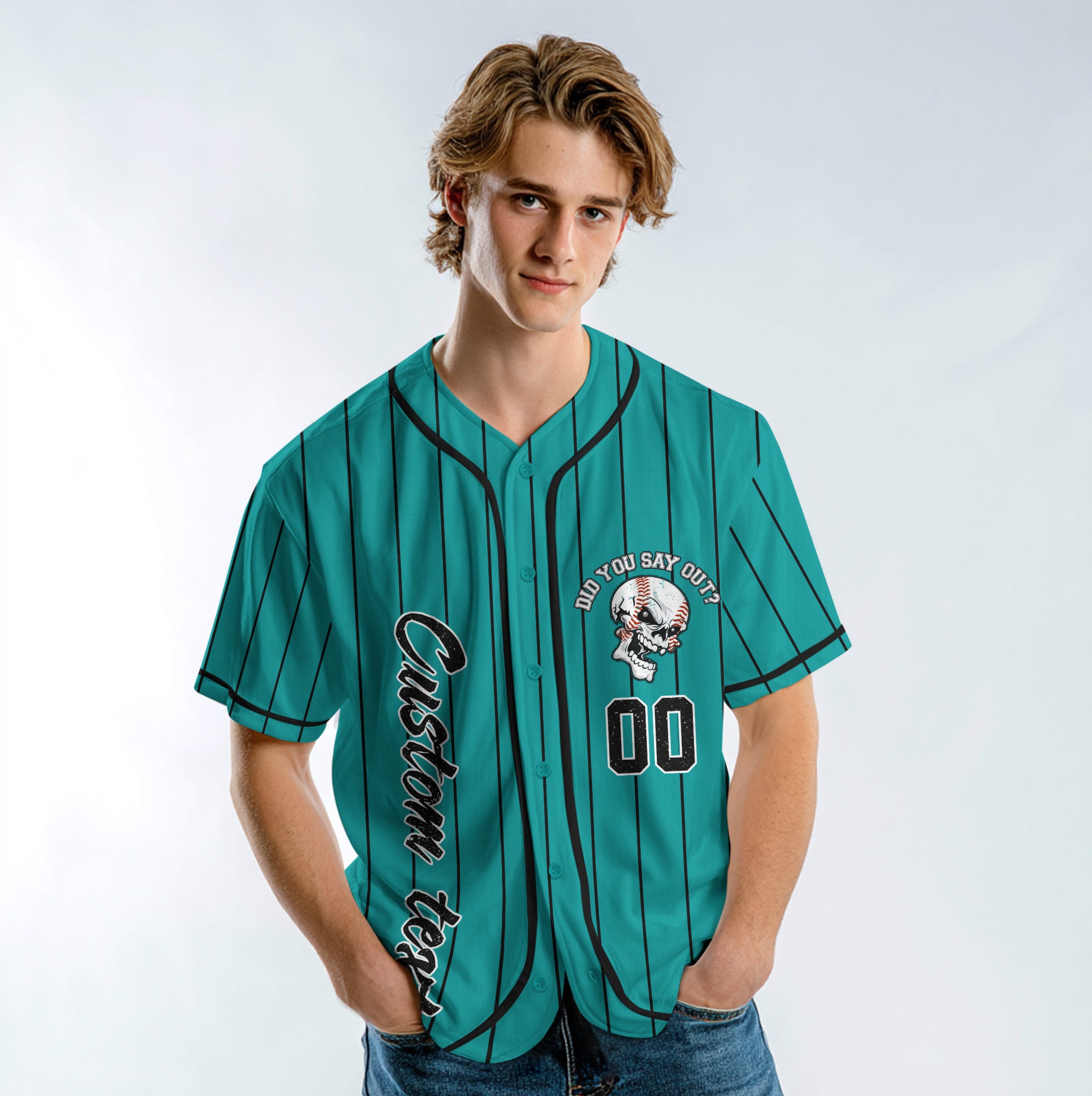 Born To Hit A Home Run - Custom Aqua Blue Black Baseball Jersey