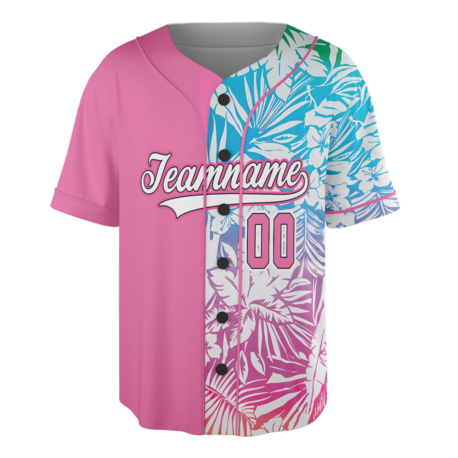 Tropical Dream Baseball Jersey – Pink Split Paradise Edition