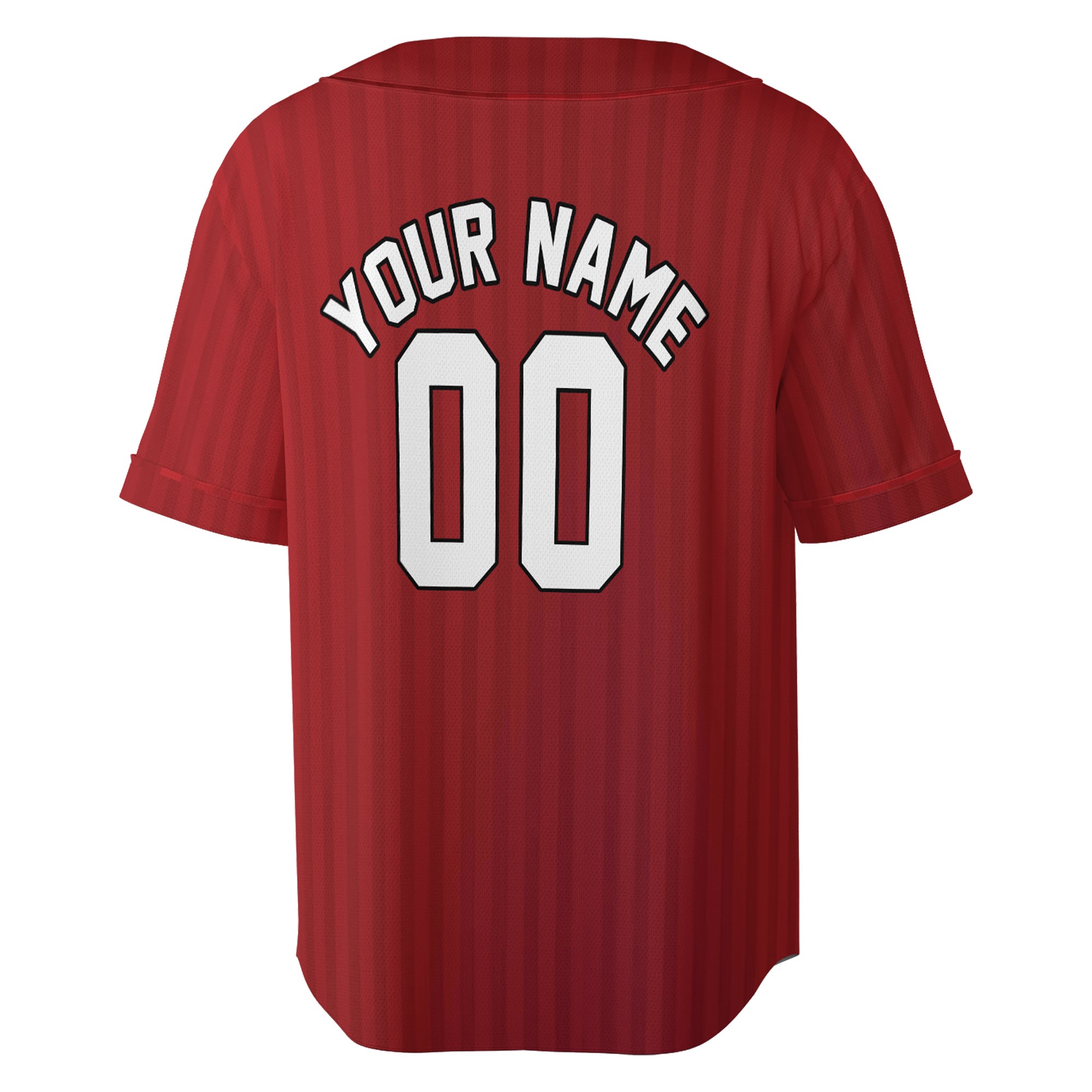 Crimson Pinstripe – Custom Name & Logo Baseball Jersey