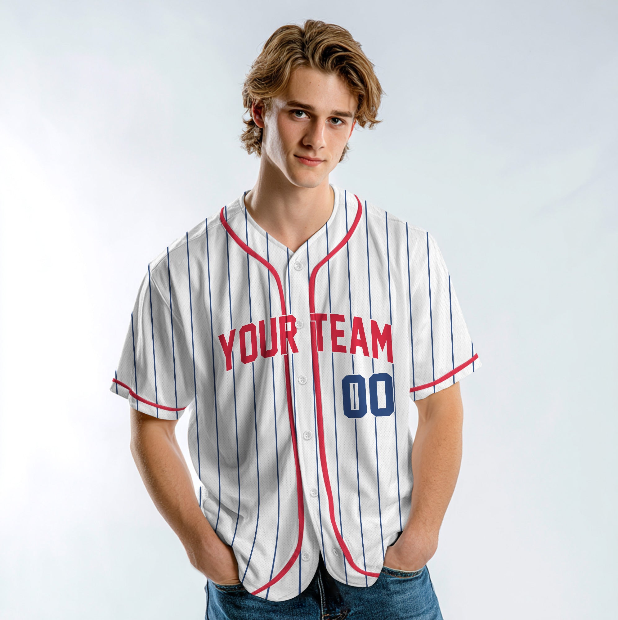 RED, WHITE, FERAL AND BASEBALL - Custom 4th Of July Baseball Jersey