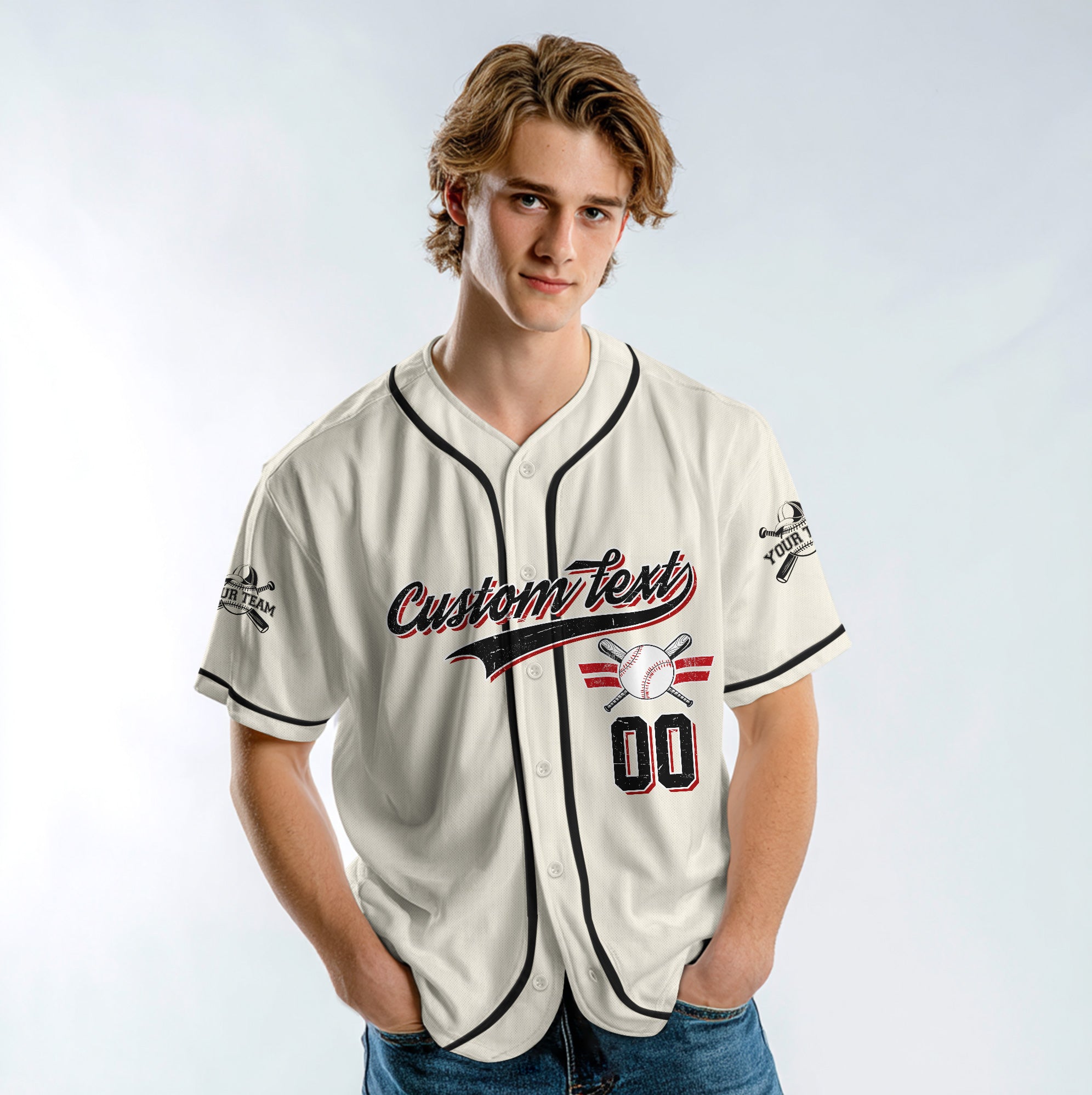 Can I Get A Double With A Side Of RBIs - Custom Cream White Baseball Jersey