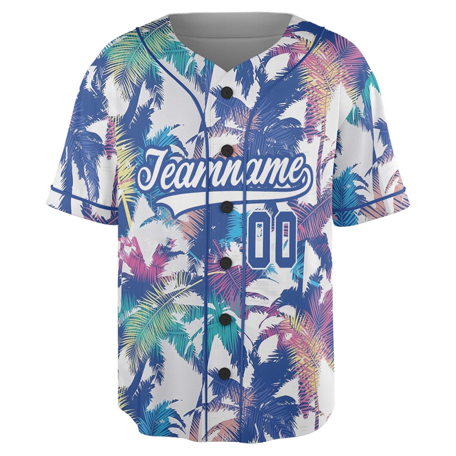 Custom Tropical Palm Baseball Jersey – Sunset Breeze Edition