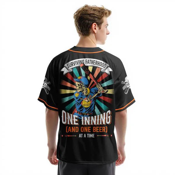 Custom Baseball Jersey For Dad, Fatherhood Surviving fatherhood, one inning (and one beer) at a time