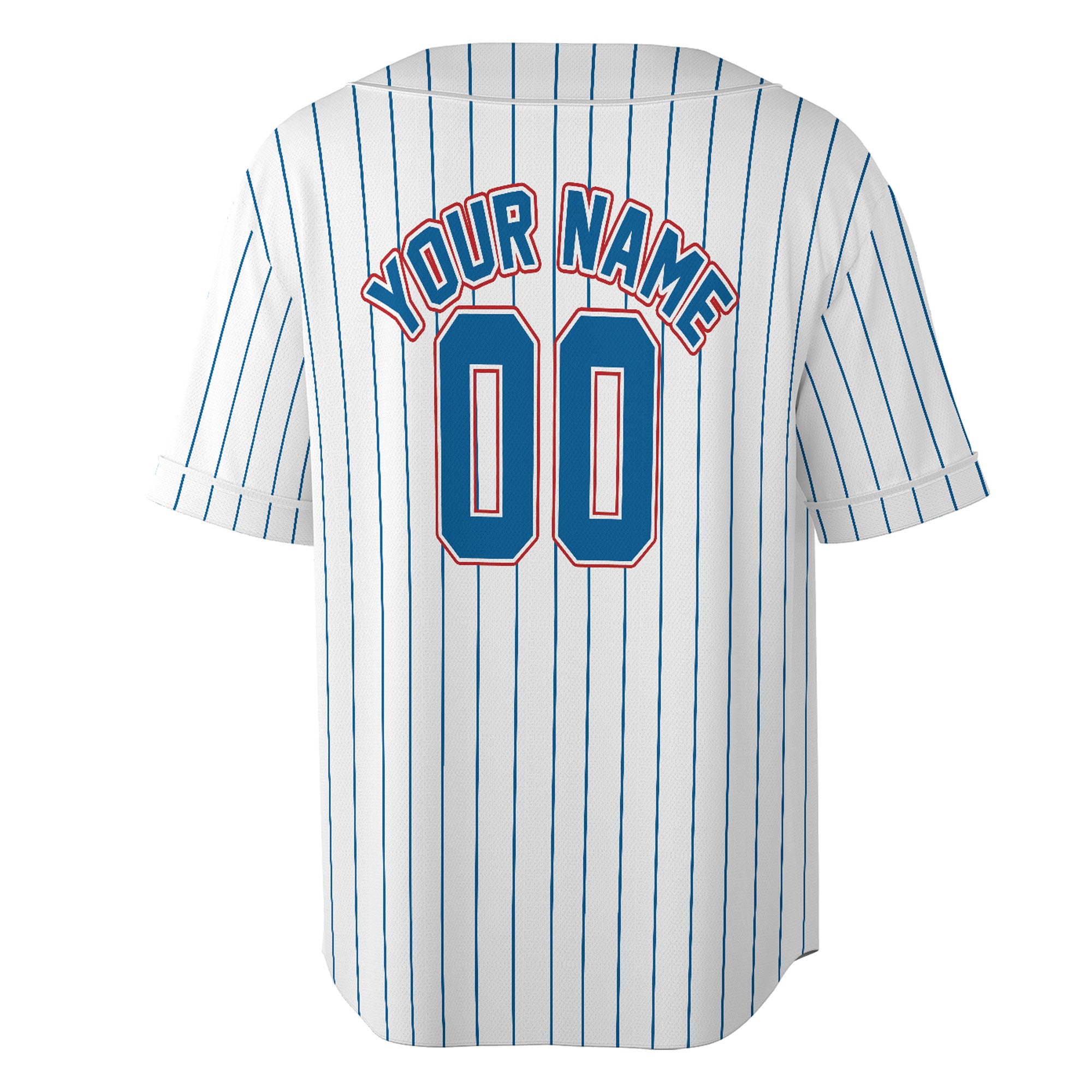 Pinstripe Heat – Custom Name & Logo Jersey with Bold Blue-Red Flair