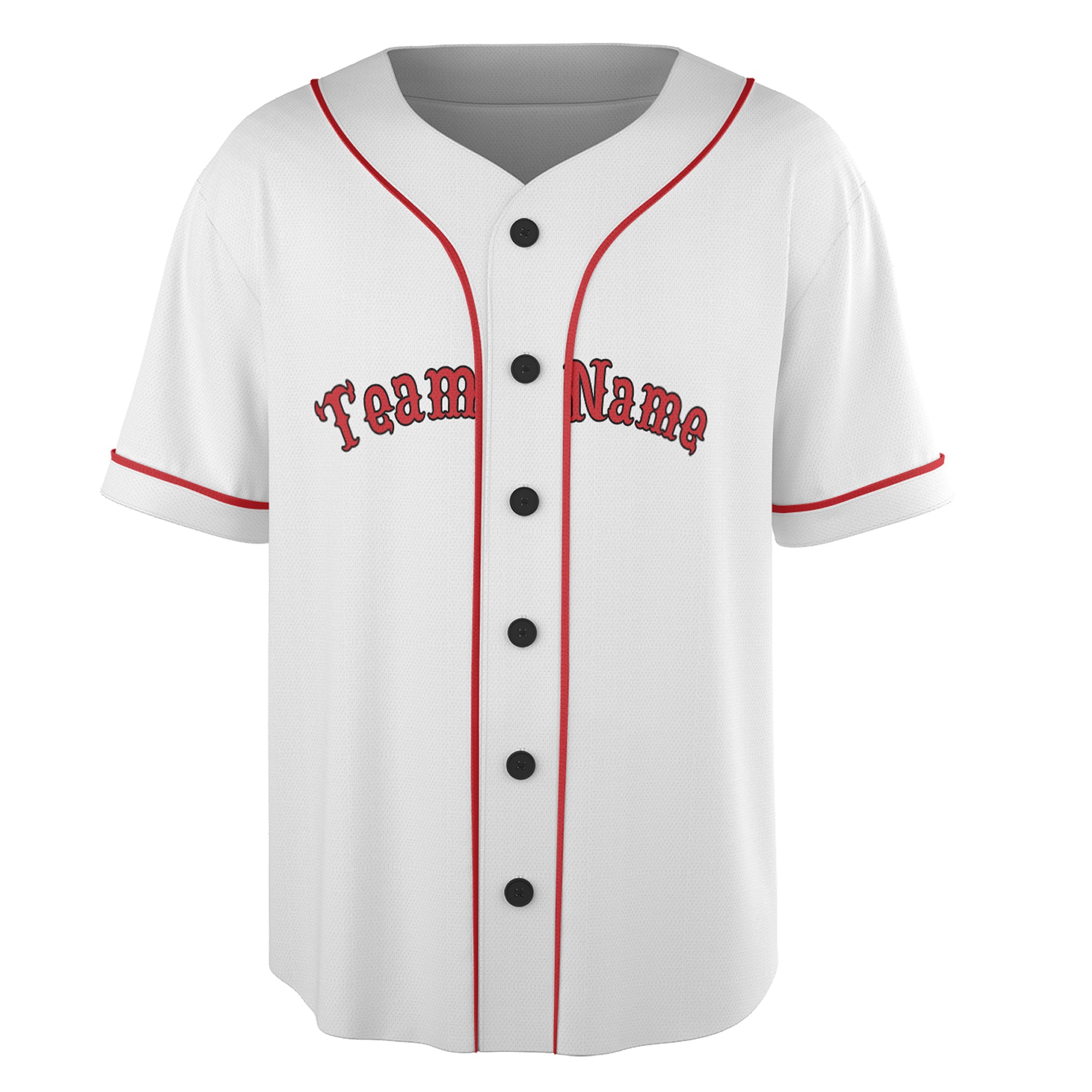 Classic Red Custom Jersey – Your Name & Team Logo on Vintage White