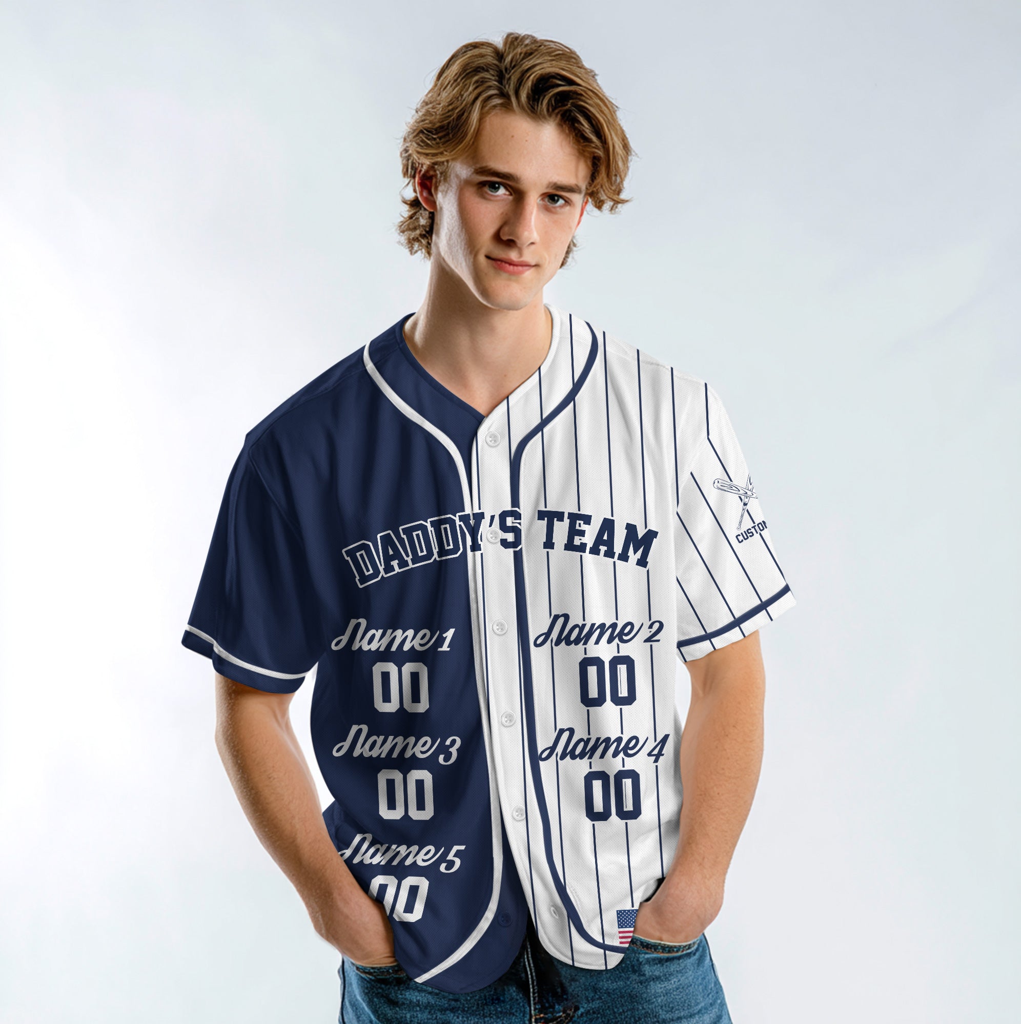 Custom Baseball Dad Jersey with Kids Name -Some People Have to Wait Their Entire Lives -  Father's Day Shirt for Baseball Lover, Gift for Husband, New Father