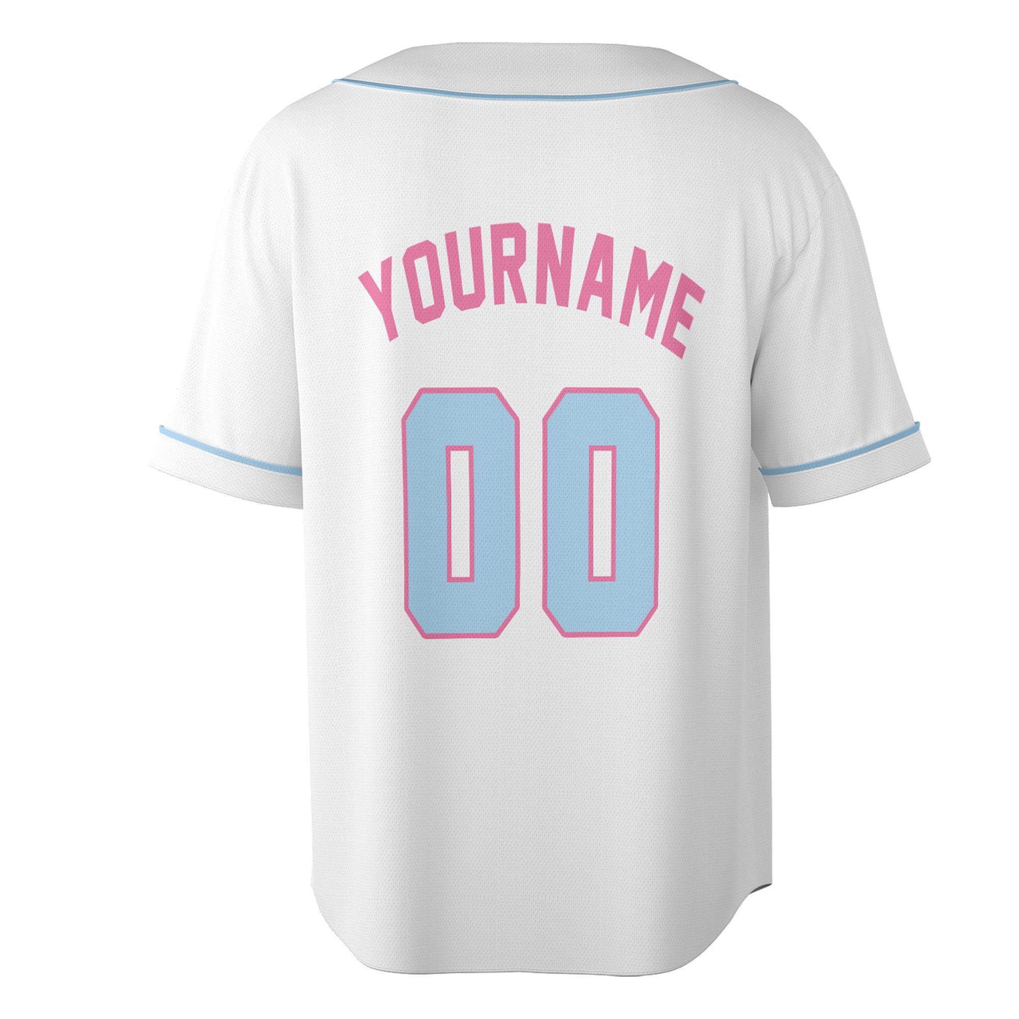 Baseball Jersey – Candy Cool – White & Pastel Pink/Blue