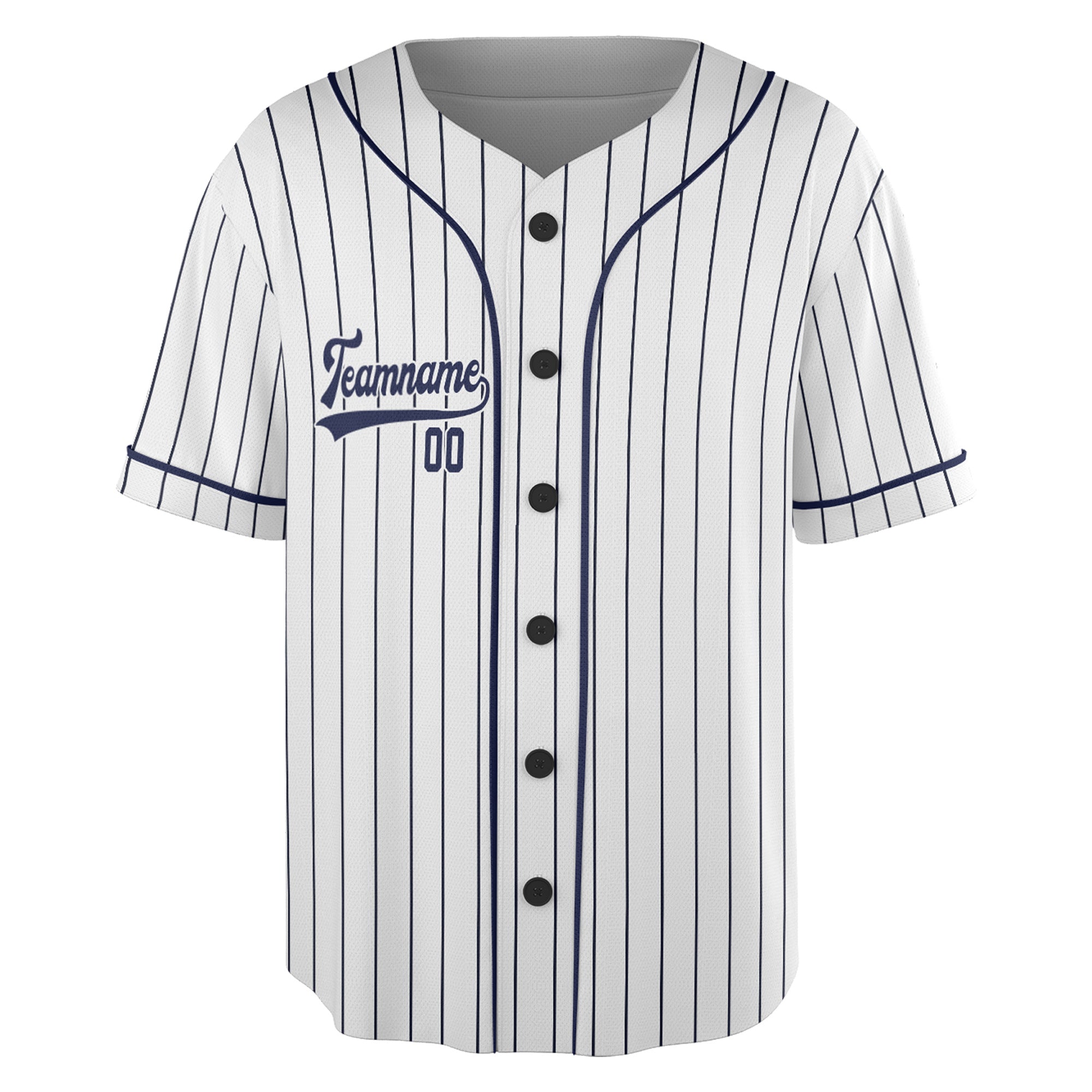Custom Baseball Jersey – Classic Pinstripe White (Custom Name, Team & Logo)