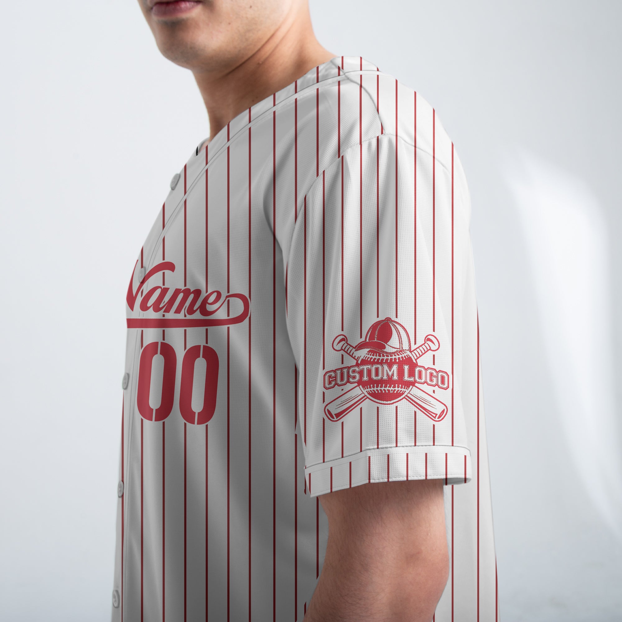 Teaching My Kid To Hit And Steal - Custom White and Red Striped Baseball Jersey