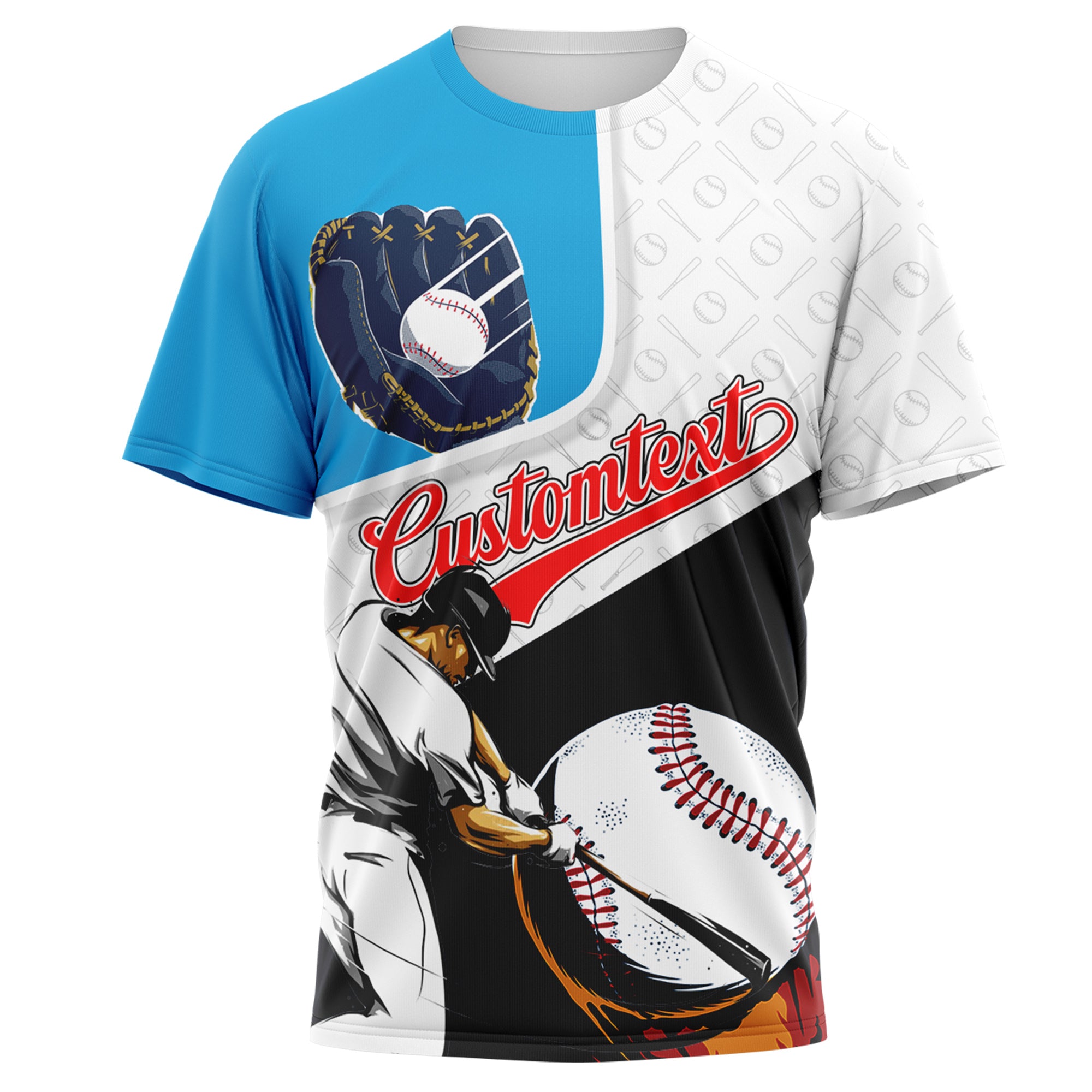 Custom All Over Print Baseball T-Shirt - Hit A Home Run