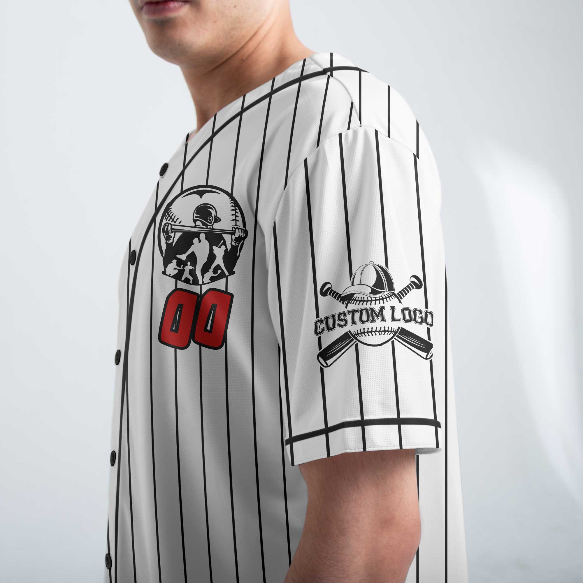 Custom White and Black Pinstripes Baseball Jersey - Talent Is Persistence