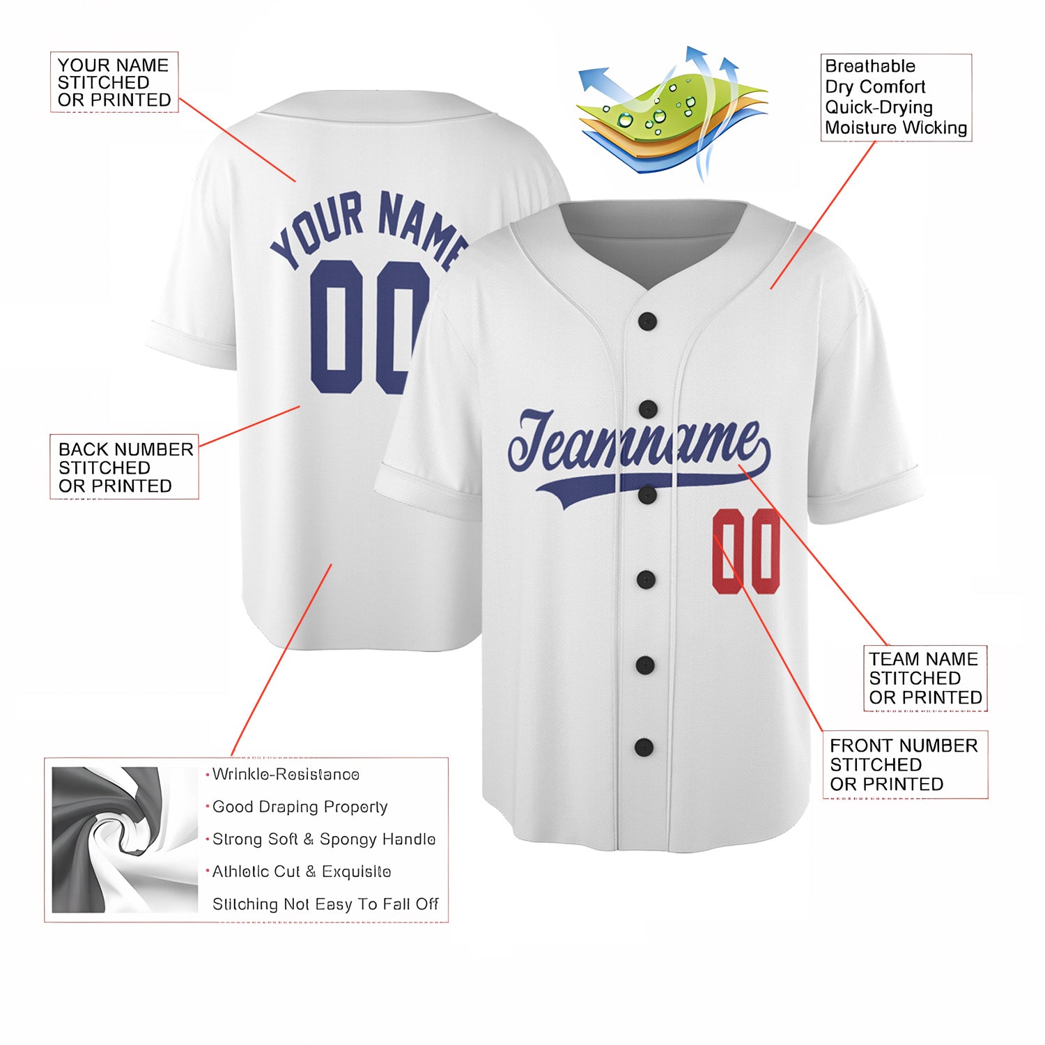 Classic White Custom Jersey – Add Your Name & Team Logo for a Clean, Timeless Look