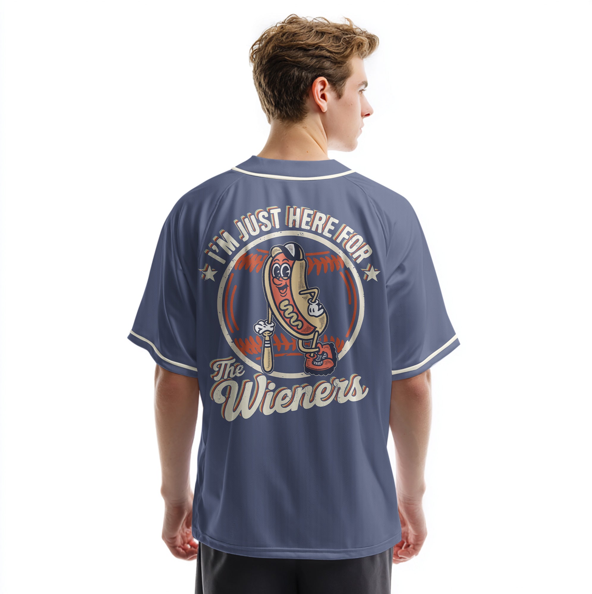 I'm Just Here For The Wiener - Custom Fouth of July Vintage Baseball Jersey