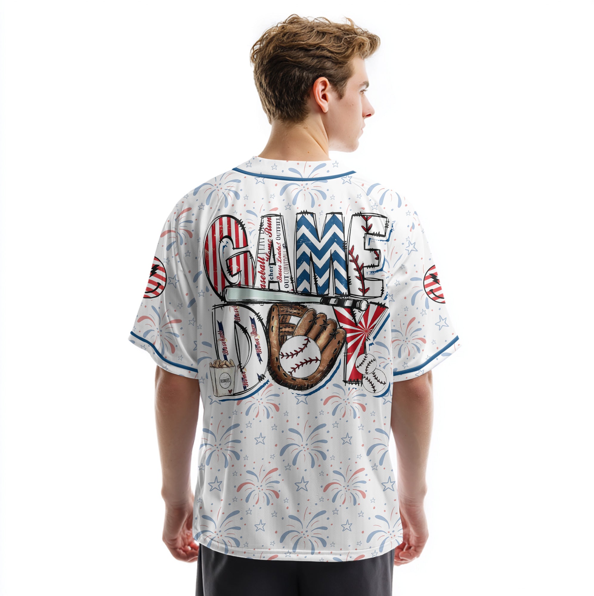 Game Day - Custom Fourth Of July Baseball Jersey