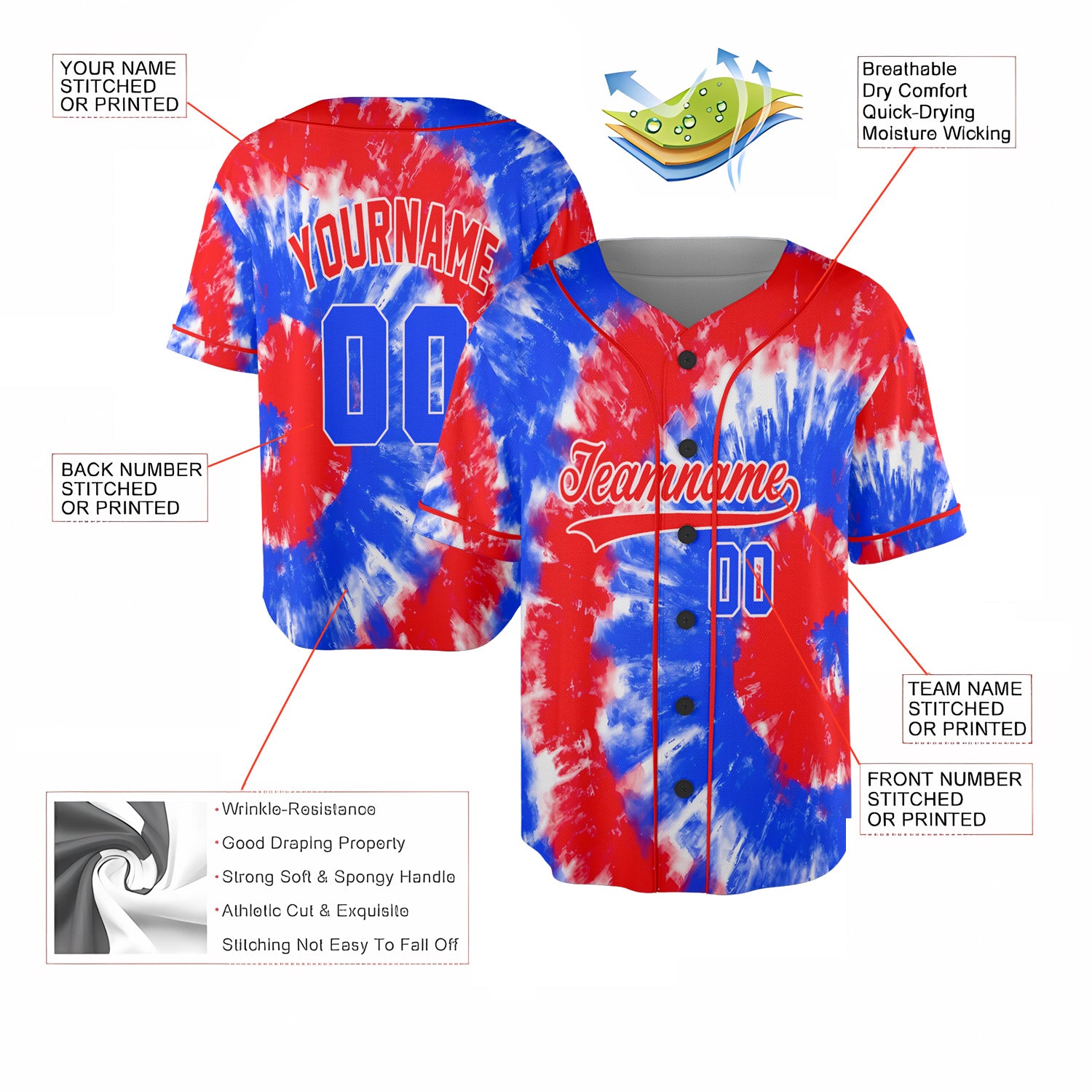 Custom Baseball Jersey – Pink-Blue Retro Split