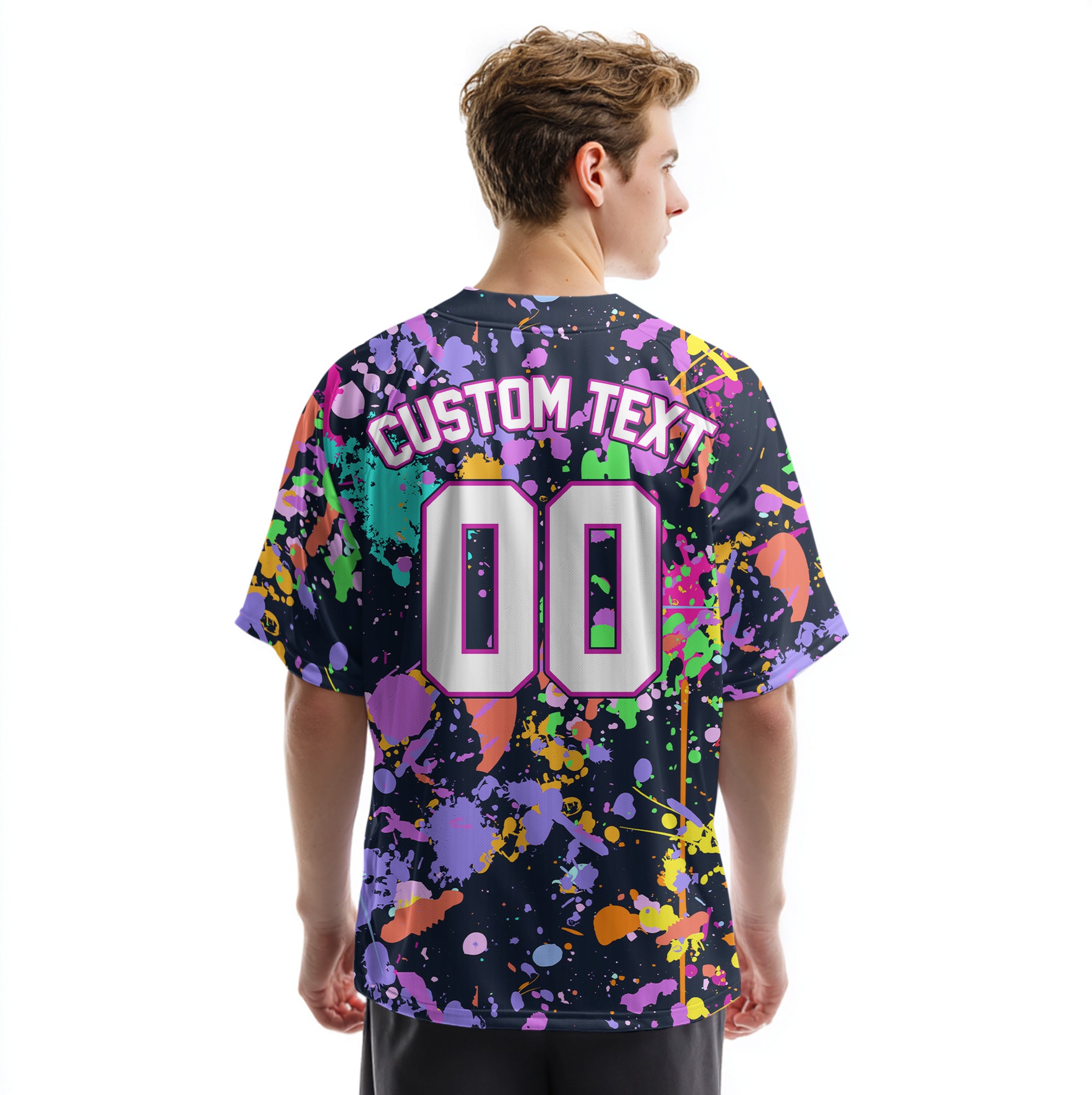 Custom Splashes Graffiti Painting Baseball Jersey
