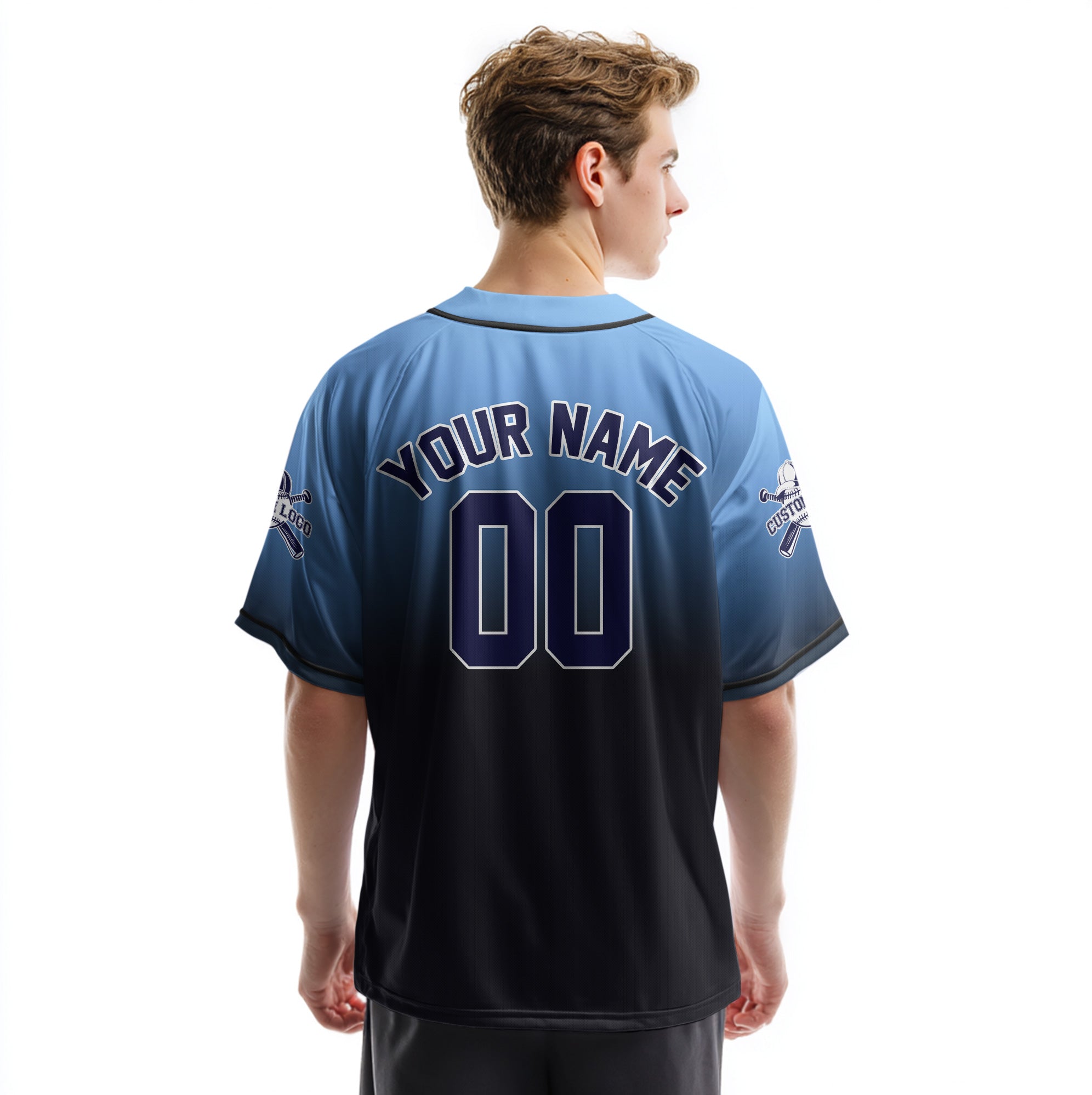 Respect The Drip - Custom Blue and Black Baseball Jersey