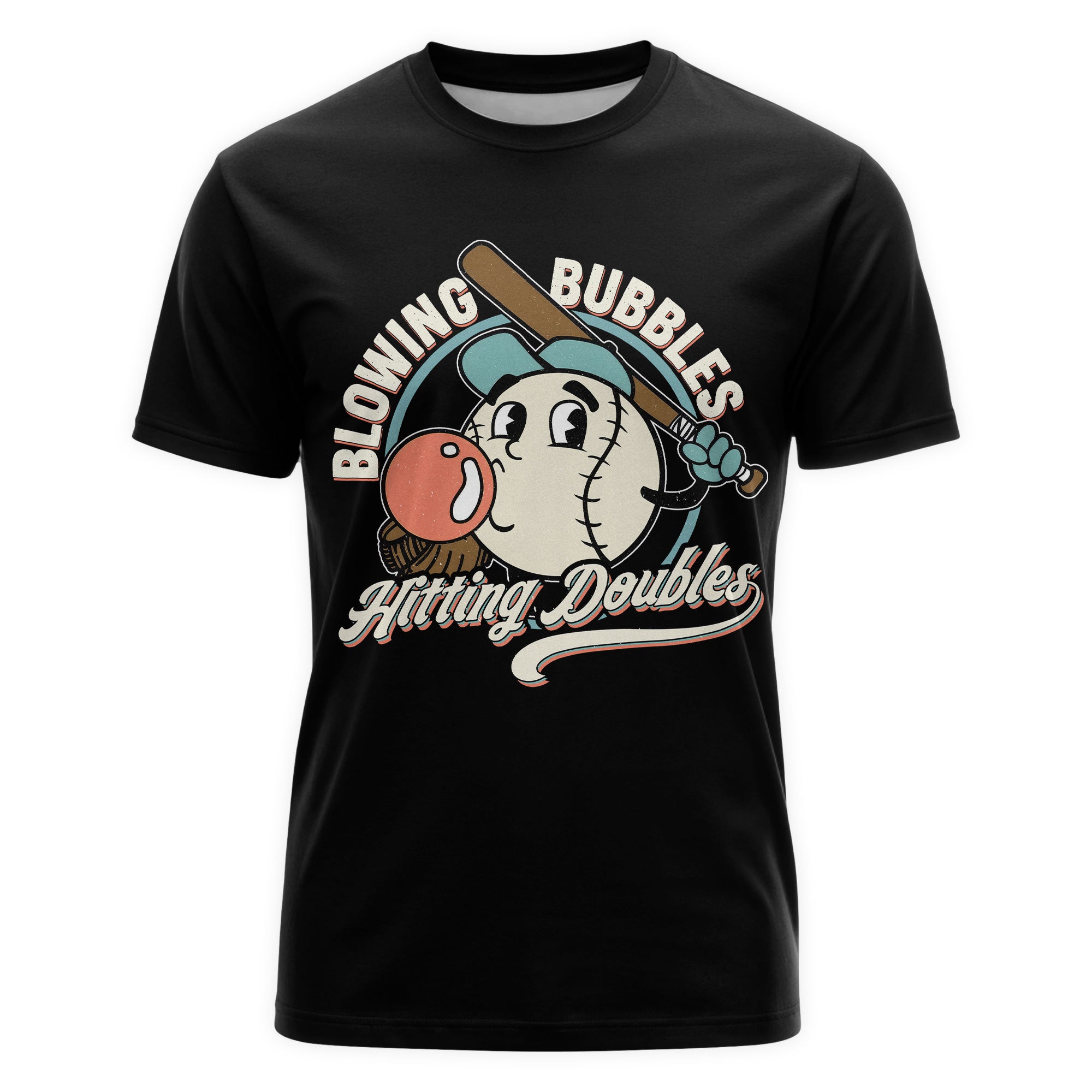 Blowing Bubbles Hitting Doubles Baseball T-Shirt